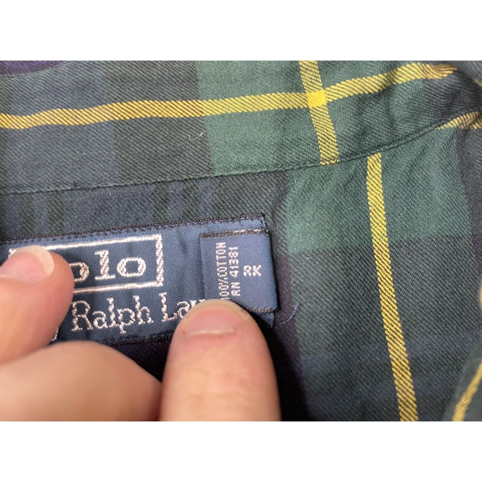 Polo Ralph Lauren Polo Ralph Lauren Mens Plaid Long Sleeve Button-Down Shirt Tab Collar Epaulets Size US L / EU 52-54 / 3 - 6 Thumbnail