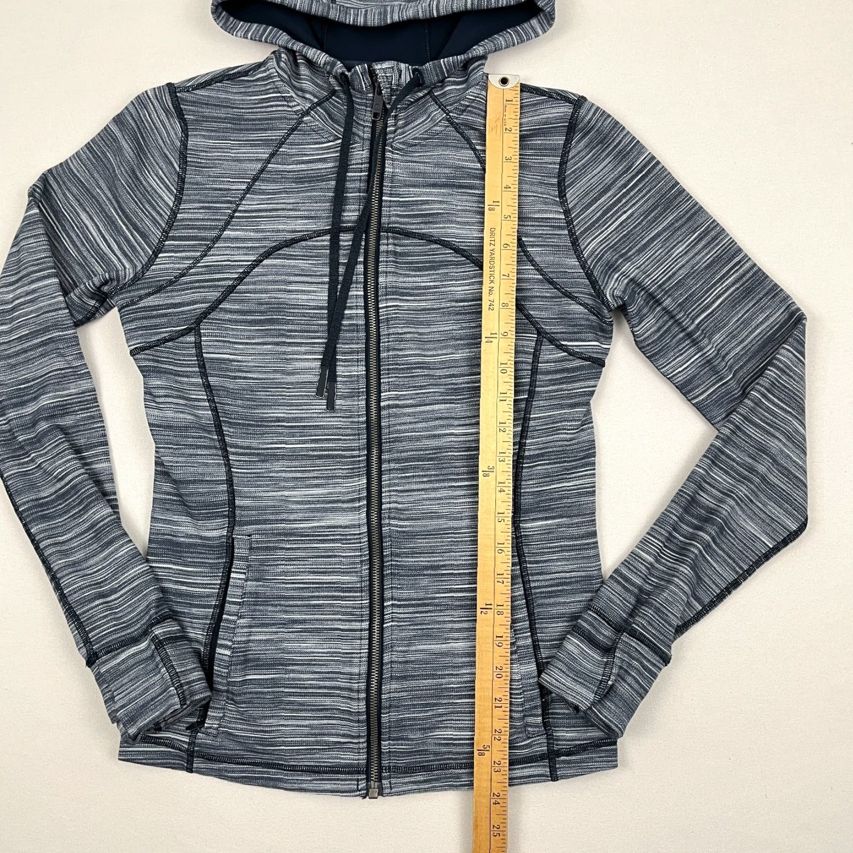 Lululemon Lululemon Hooded Define Jacket Women 8/10 Blue Mini Space Dye Active Nulu W4BF8S Size M / US 6-8 / IT 42-44 - 5 Thumbnail