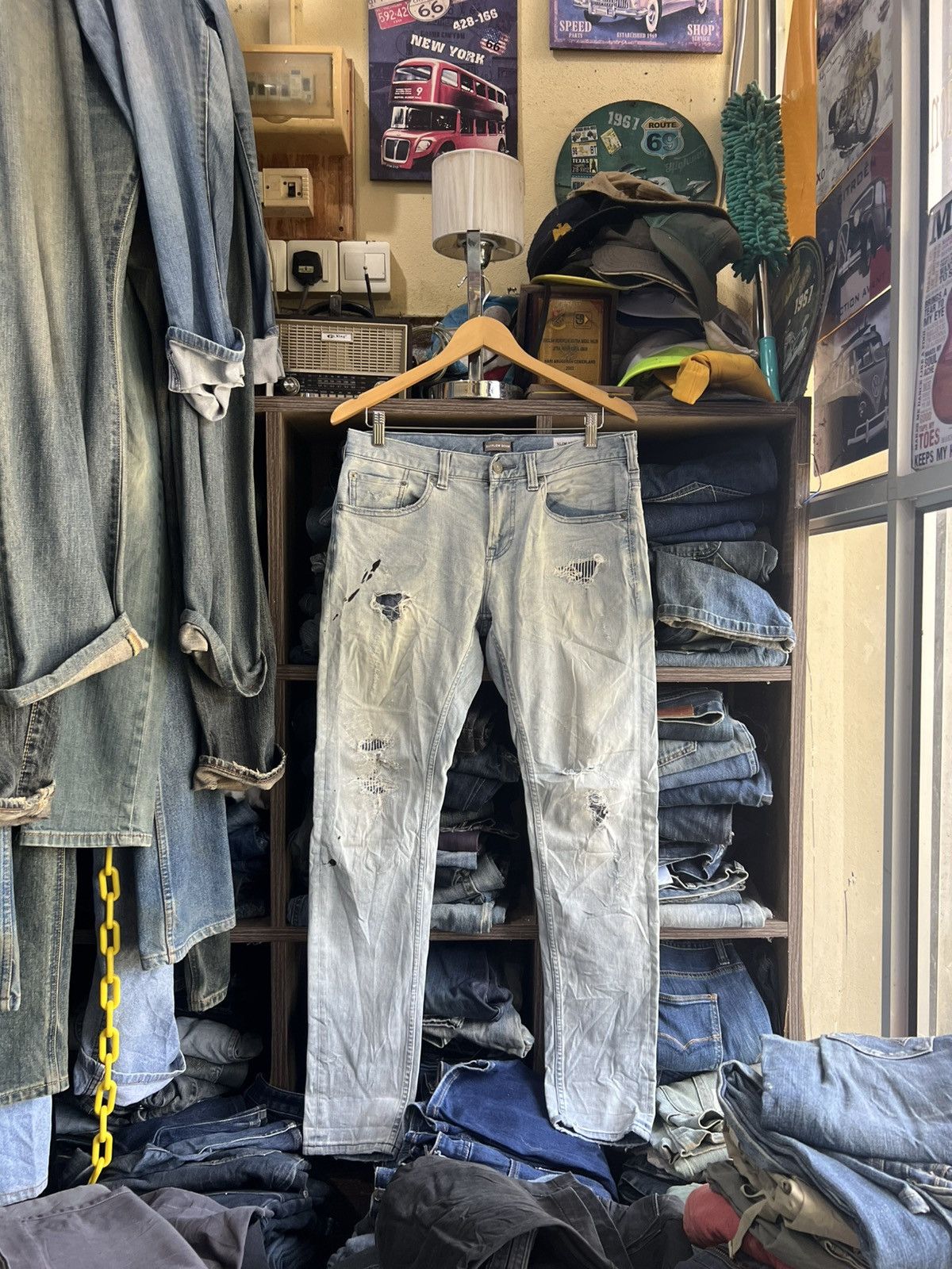 Japanese Brand 🔥Bayflow Denim Slim Skinny Distressed Denim Size US 33 - 1 Thumbnail
