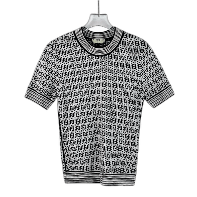 Fendi Fendi Color Logo Print Short Sleeve Knit Top Size S / US 4 / IT 40 - 1 Thumbnail