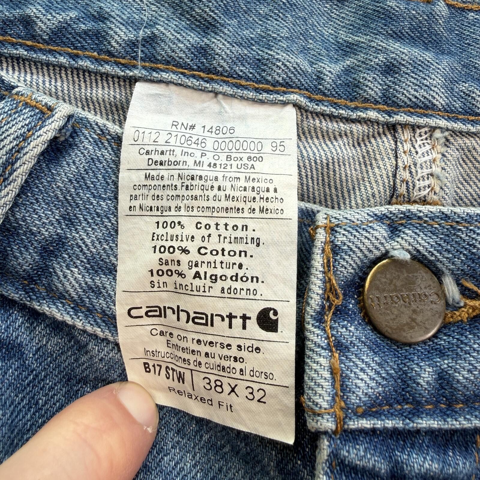 Carhartt Carhartt B17 STW Relaxed Fit Jeans Light Wash Denim 38x32 Size US 38 / EU 54 - 5 Thumbnail