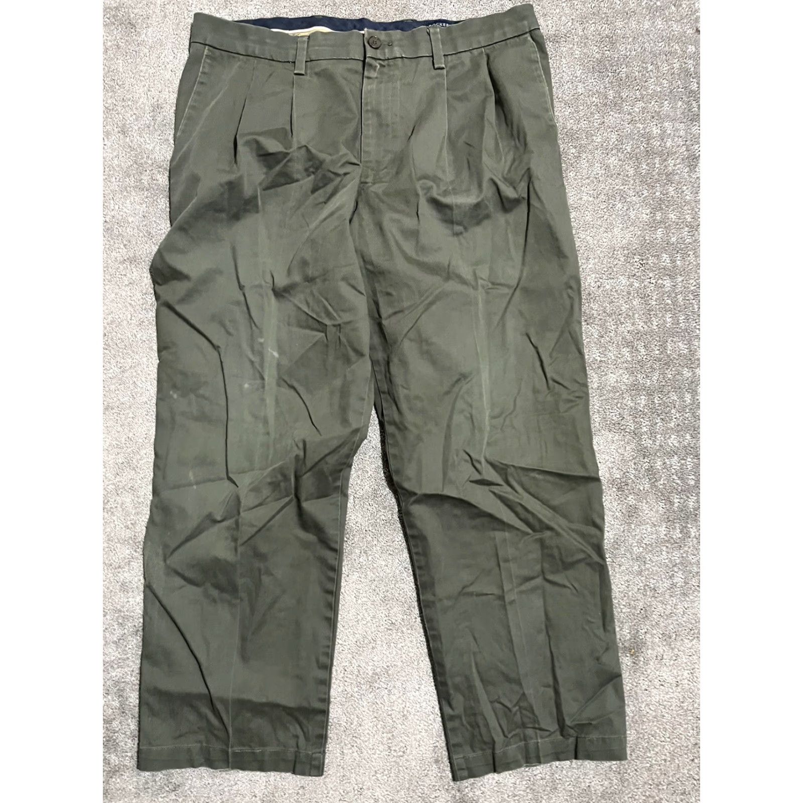 Dockers DOCKERS Chinos Pants 36x29 Green Solid Pleated Classic Fit Men 90s Designer 100% Cotton EUC Size US 36 / EU 52 - 2 Thumbnail
