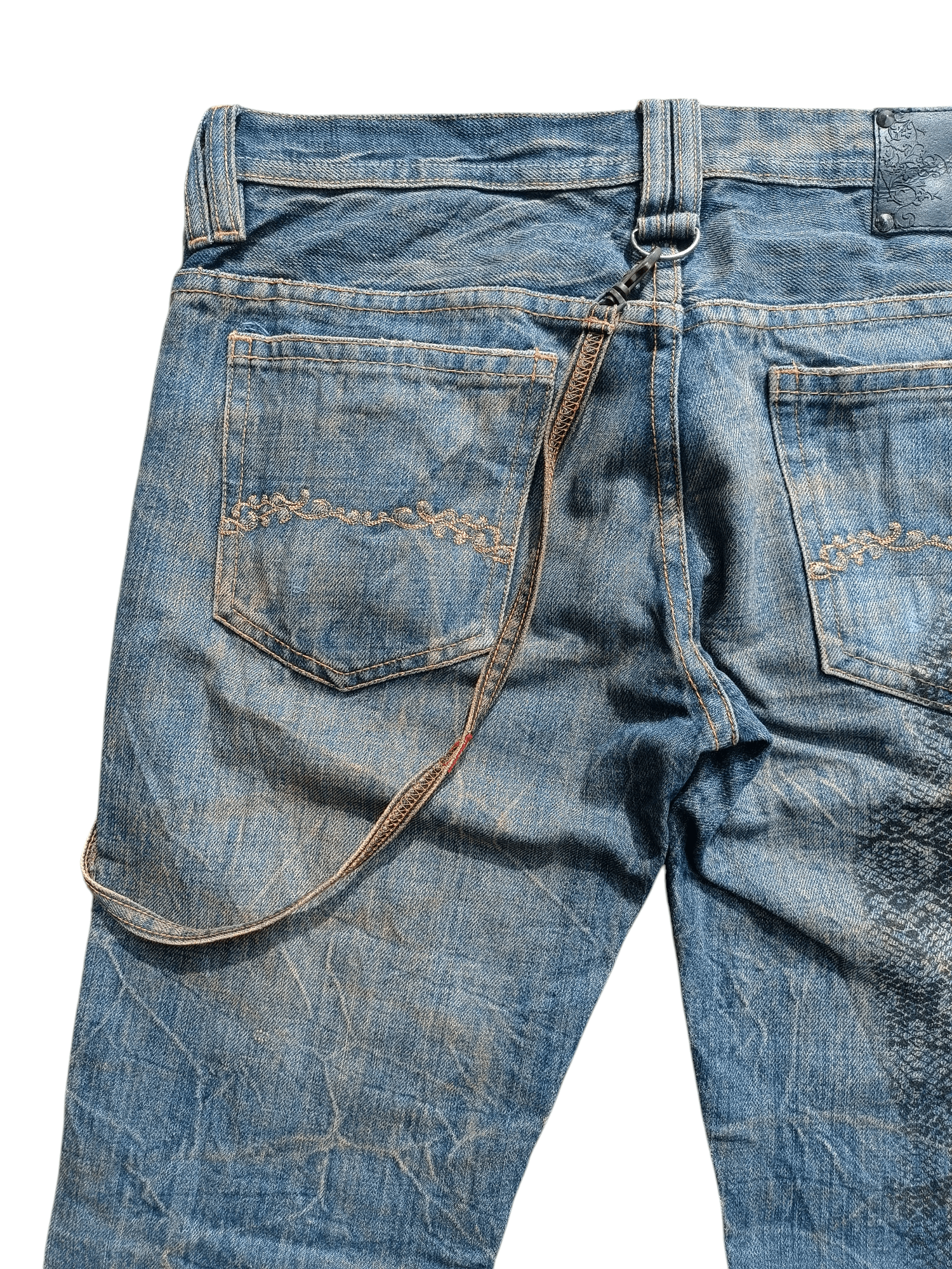 Japanese Brand FLARED Midas Japanese Machiavel Distressed Whiskers Jeans Size US 32 / EU 48 - 9 Thumbnail