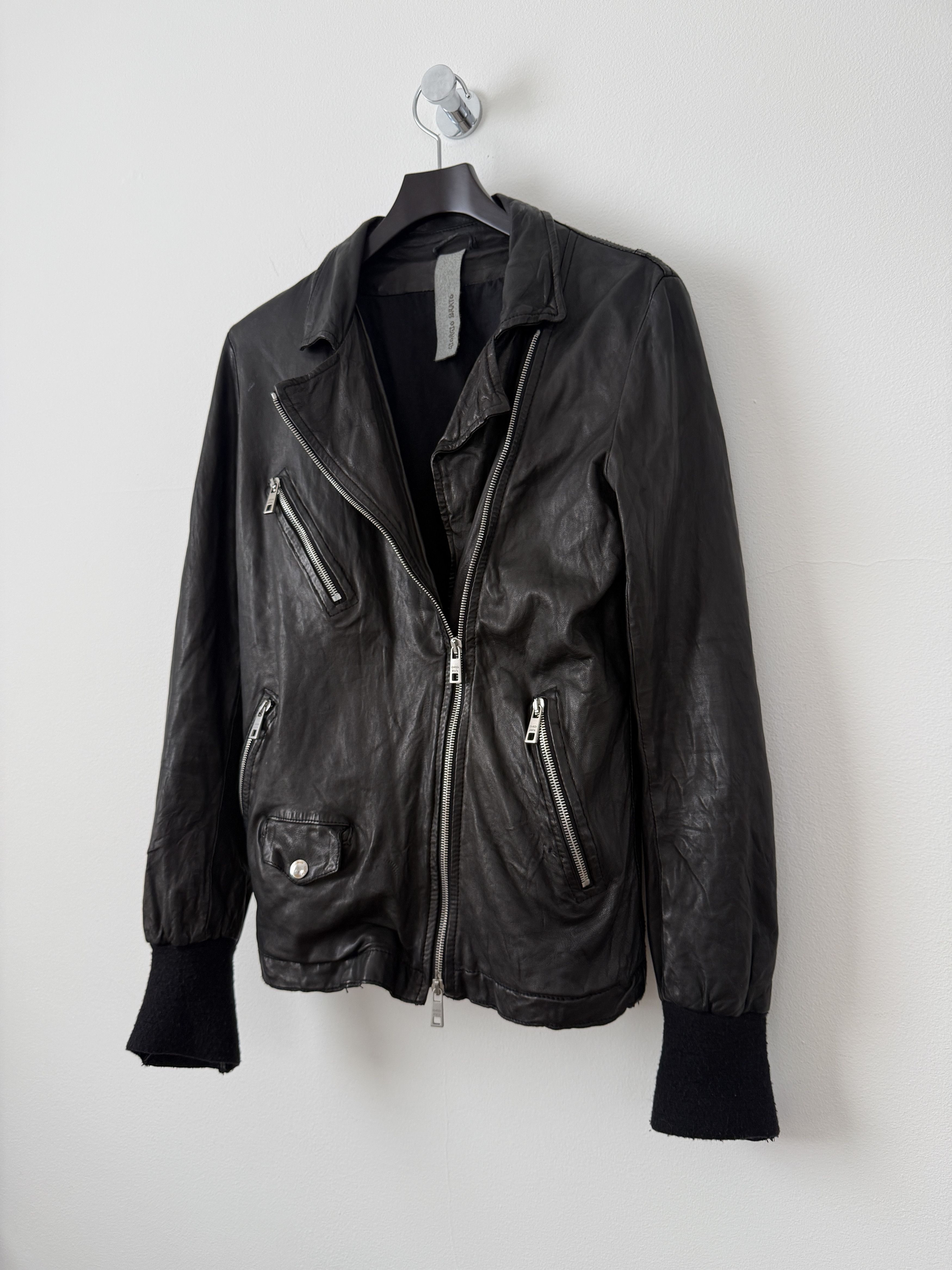 Giorgio Brato Leather Zipper Moto Jacket Size M / US 6-8 / IT 42-44 - 4 Thumbnail