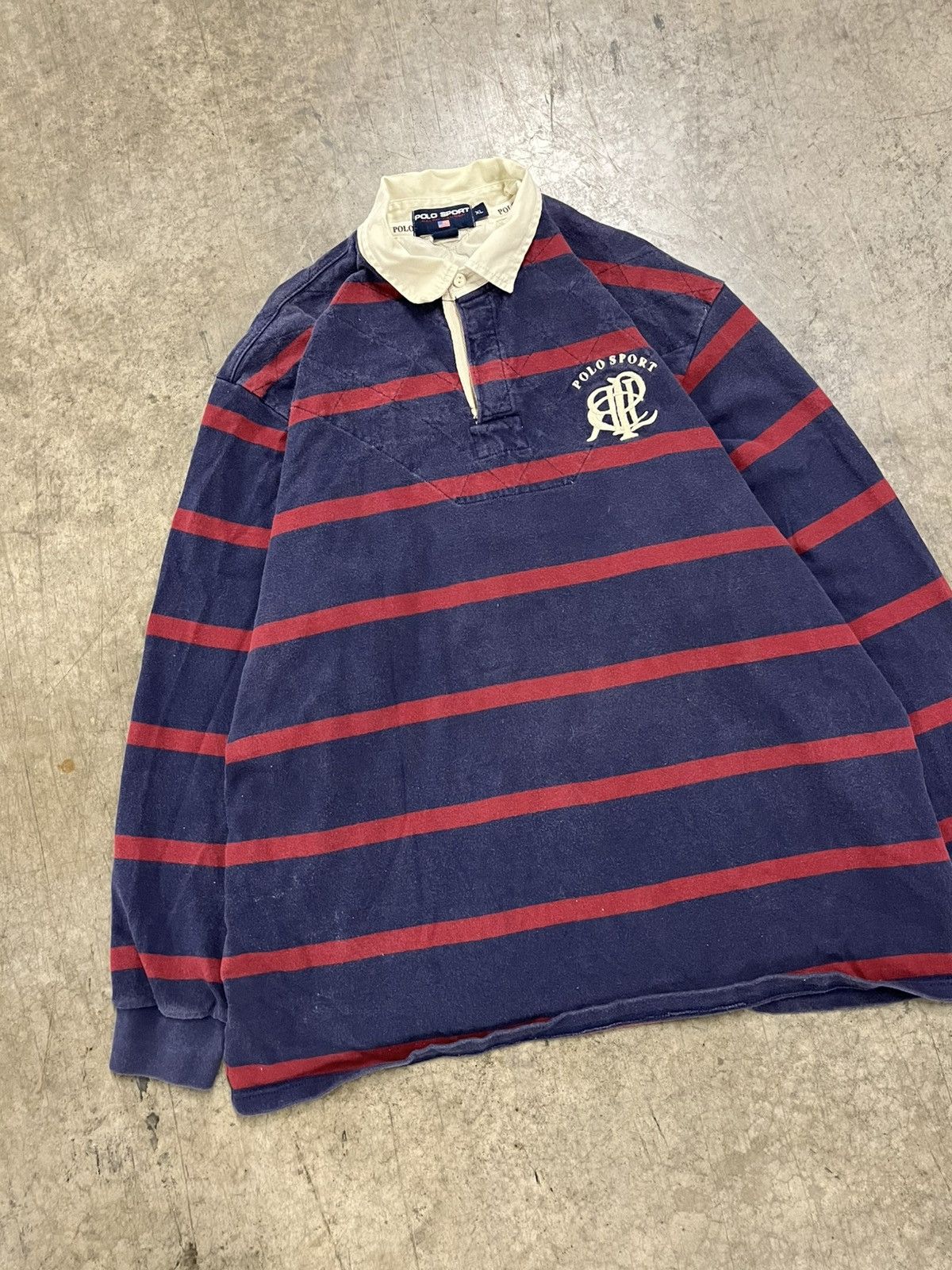 Polo Ralph Lauren × Vintage Polo sports vintage rugby stripped longsleeve preppy rare Size US XL / EU 56 / 4 - 6 Thumbnail