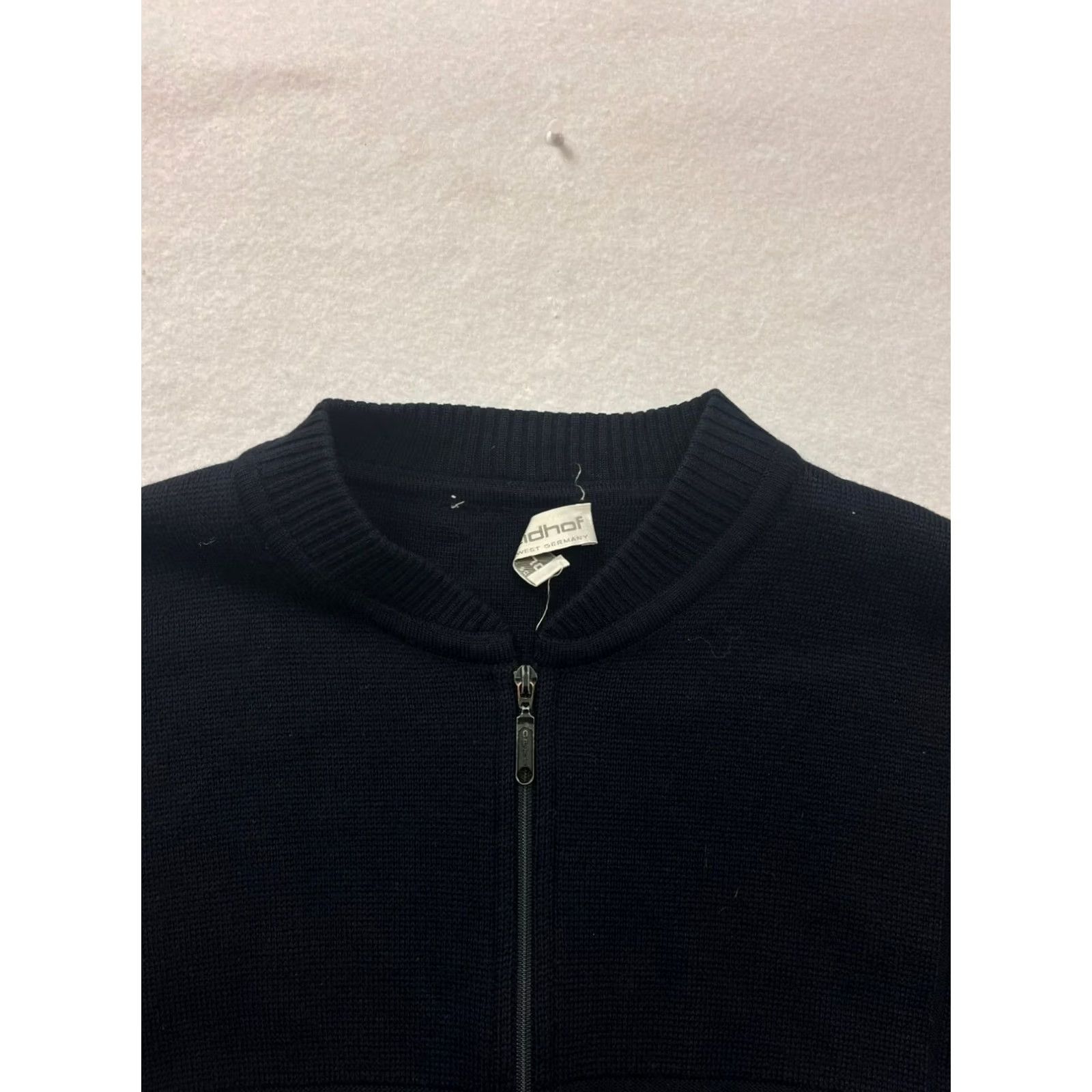 Vintage VINTAGE Breidhof Mens Black Full-Zip Sweater Jacket 2XL West Germany Bomber Jacket Mens Size US XXL / EU 58 / 5 - 4 Thumbnail