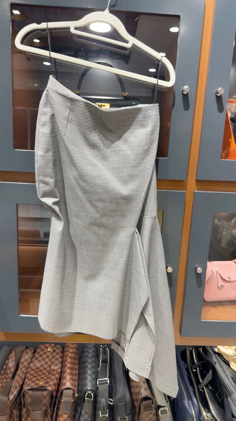 Balenciaga Checkered Midi Skirt Size 34 - dmc