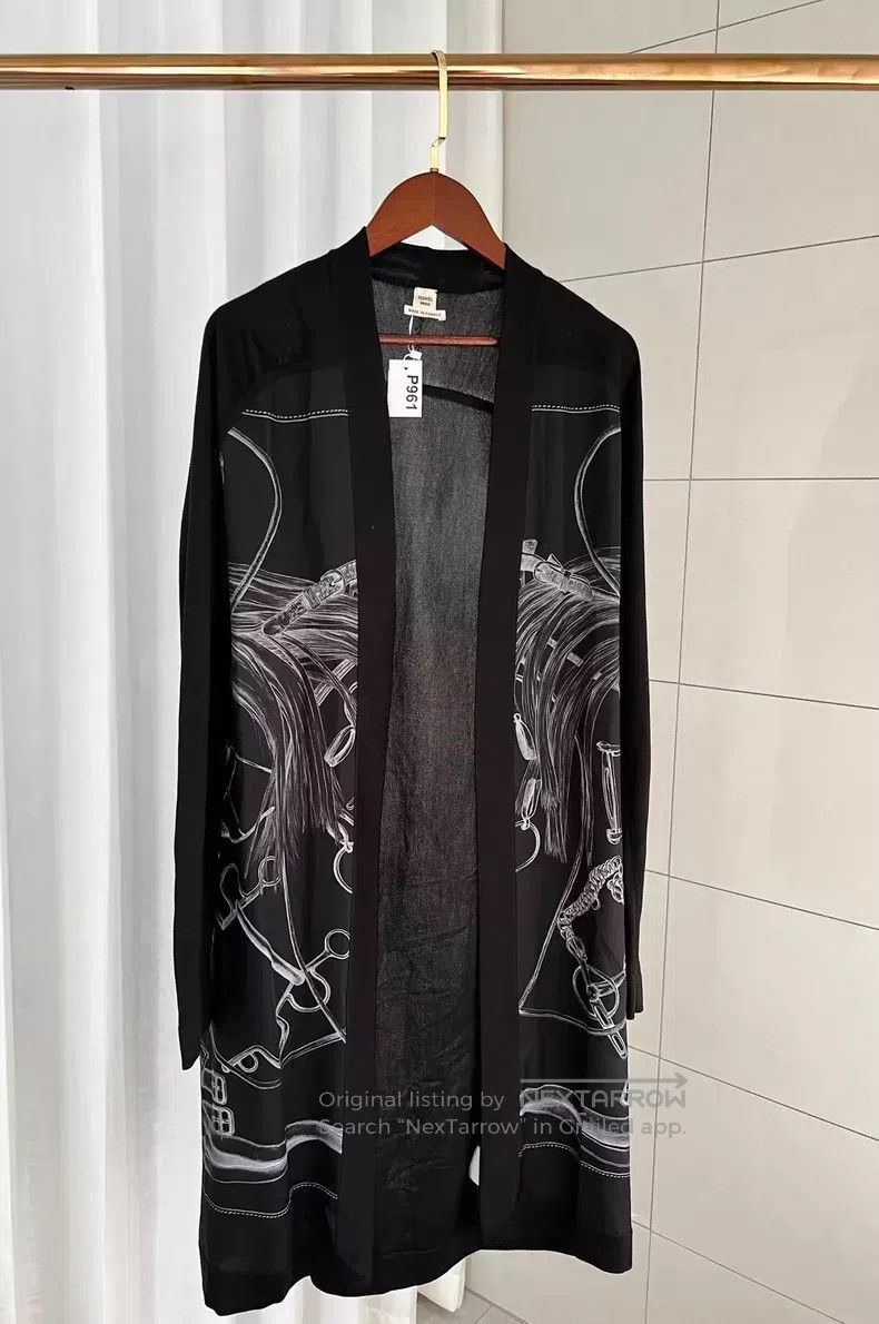 Hermes Hermes Black Mulberry Silk Knit Cardigan Size XXS / US 00 / IT 34 - 1 Thumbnail