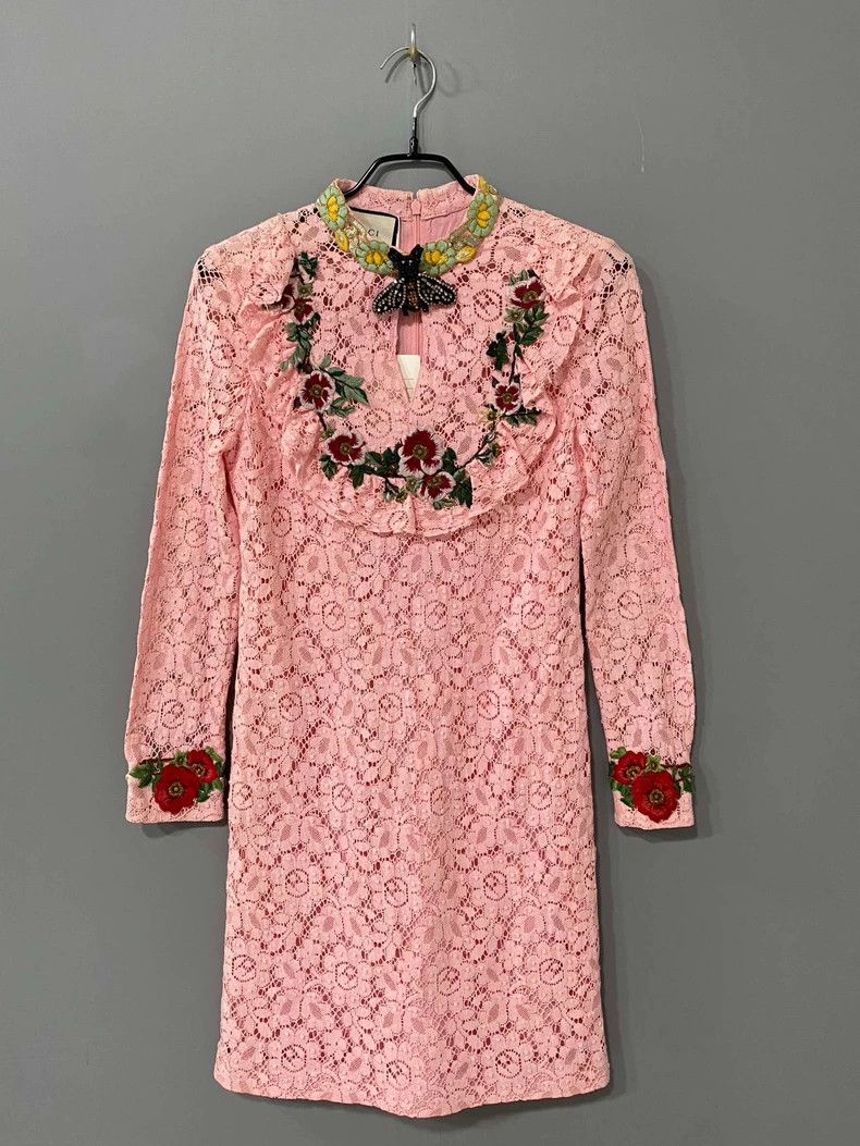 Gucci Gucci Floral lace bee dress 2506-Nextarrow Size ONE SIZE - 1 Thumbnail