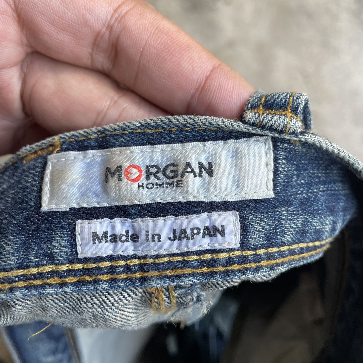 Morgan Homme 🔥🇯🇵Morgan Homme Japan Made Ripped Distress Denim Jeans Size US 31 - 12 Thumbnail