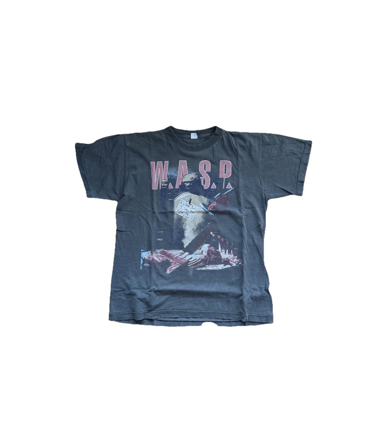 Vintage W.A.S.P. I AM CHAINSAW CHARLIE VINTAGE T-SHIRT Size US XL / EU 56 / 4 - 1 Thumbnail
