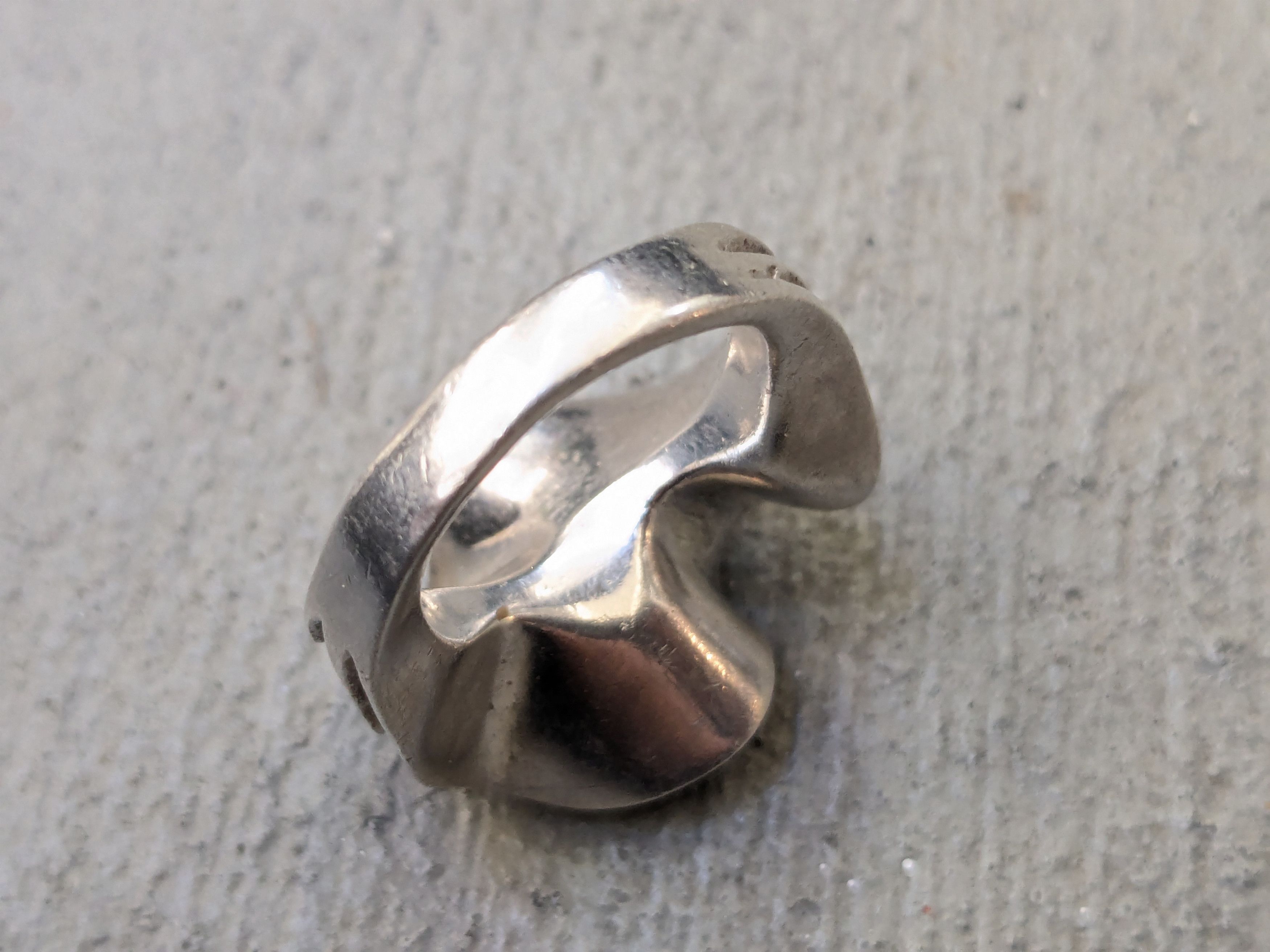Other Vintage Sterling Silver Ring Pearl 7.5 Modern Abstract Size ONE SIZE - 10 Thumbnail
