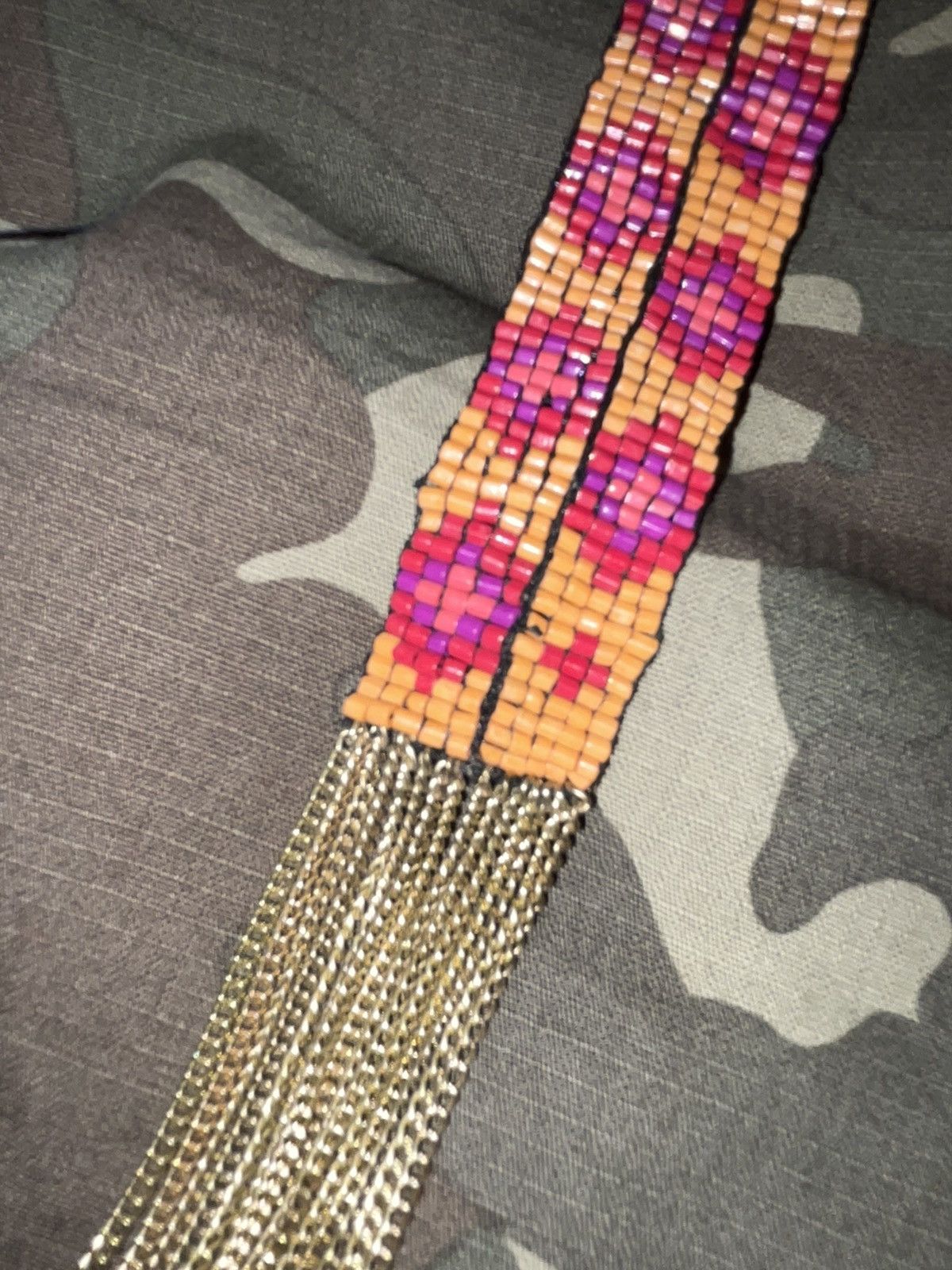 Vintage Vintage Huichol Beaded Metal Fringe 90’s Lariat by Sundance Size ONE SIZE - 13 Thumbnail