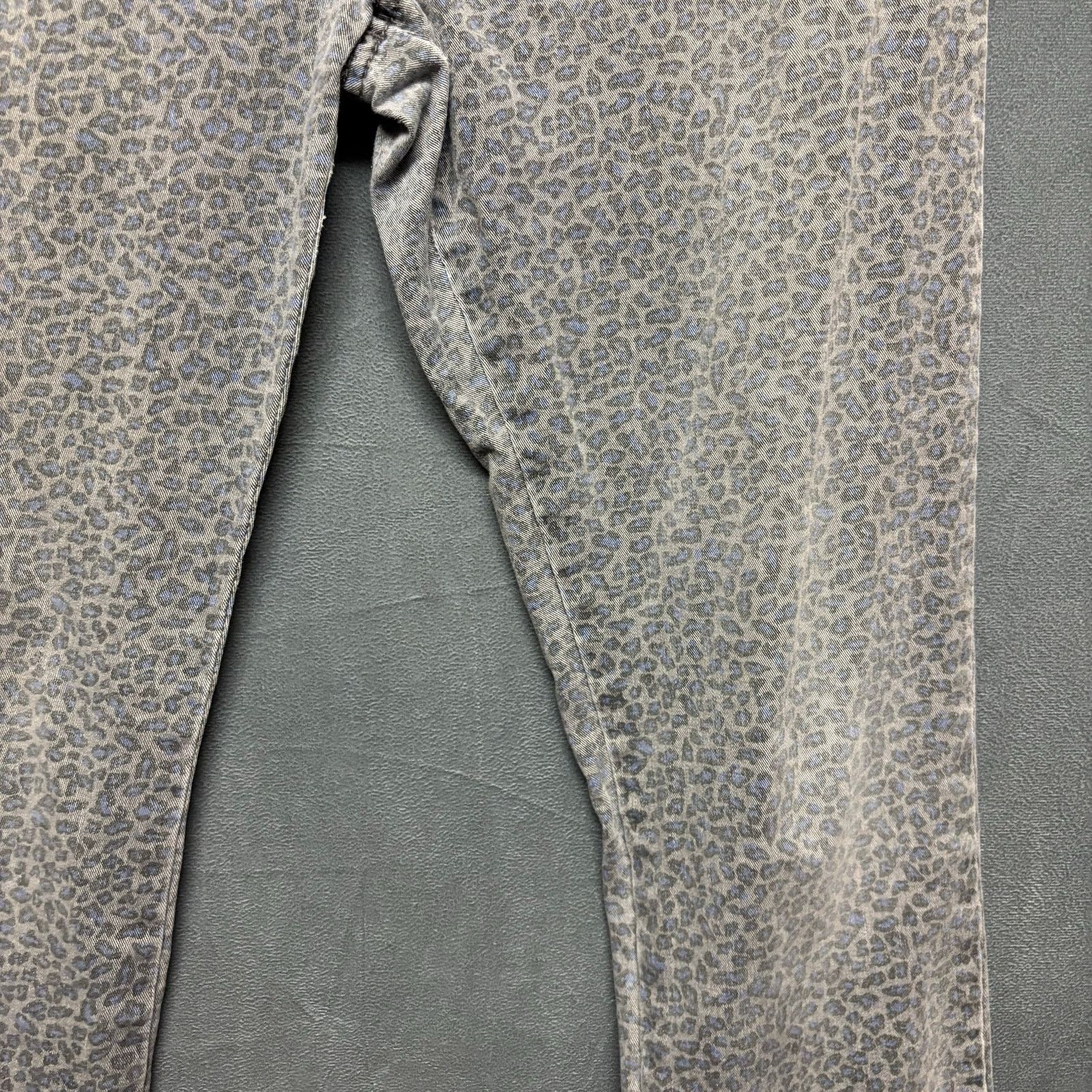 Jordache Jordache Jeans Blue Leopard Print Womens 28 Stretchy Skinny Size 33" - 6 Thumbnail
