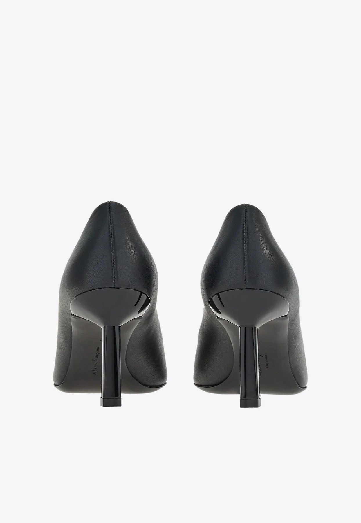 Salvatore Ferragamo o1s1rm0924 Justina 70 Leather Pumps in Black Size US 7.5 / IT 37.5 - 3 Thumbnail
