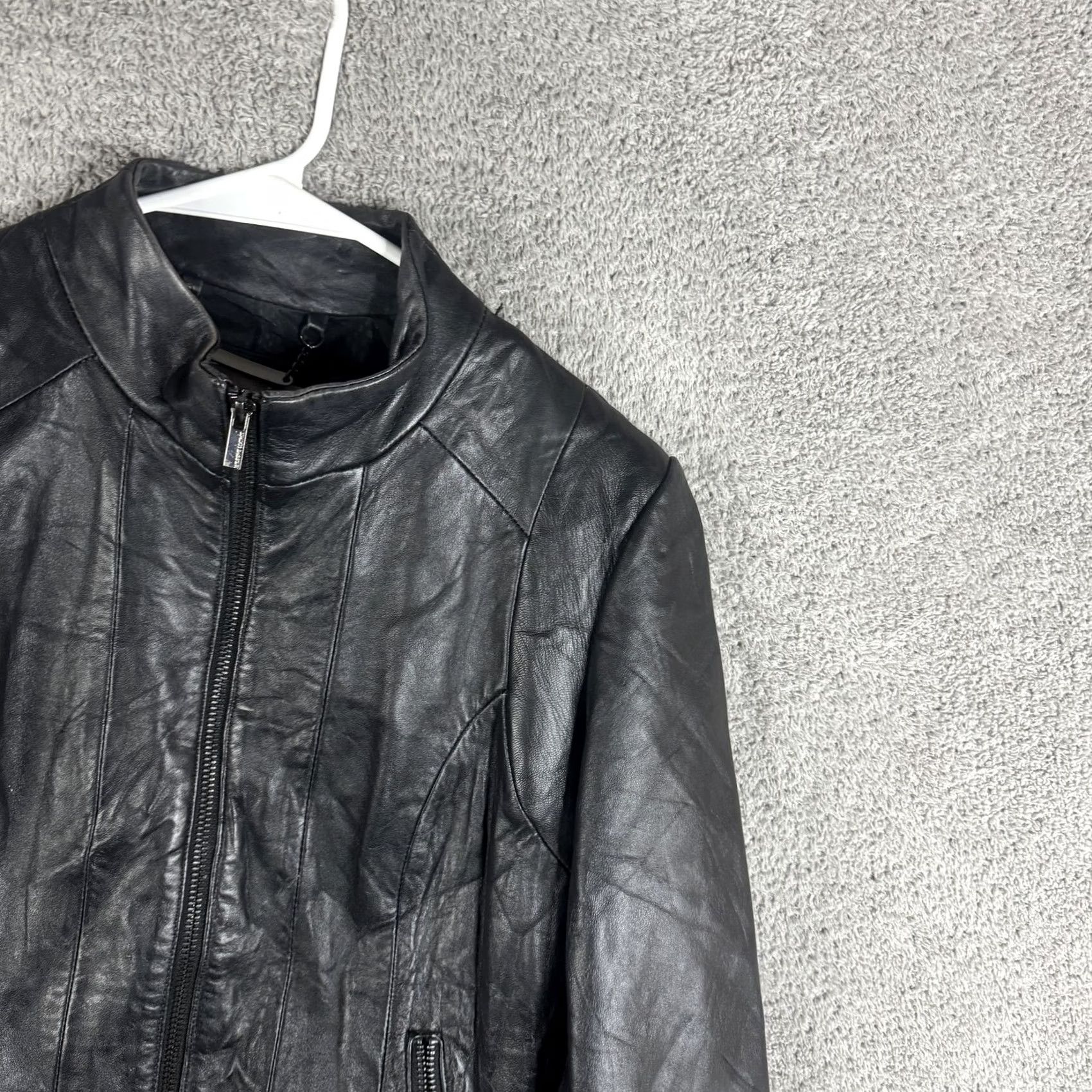 Vintage Wilsons Leather Jacket Womens Medium Black Genuine Leather Full Zip Pockets Size M / US 6-8 / IT 42-44 - 4 Thumbnail