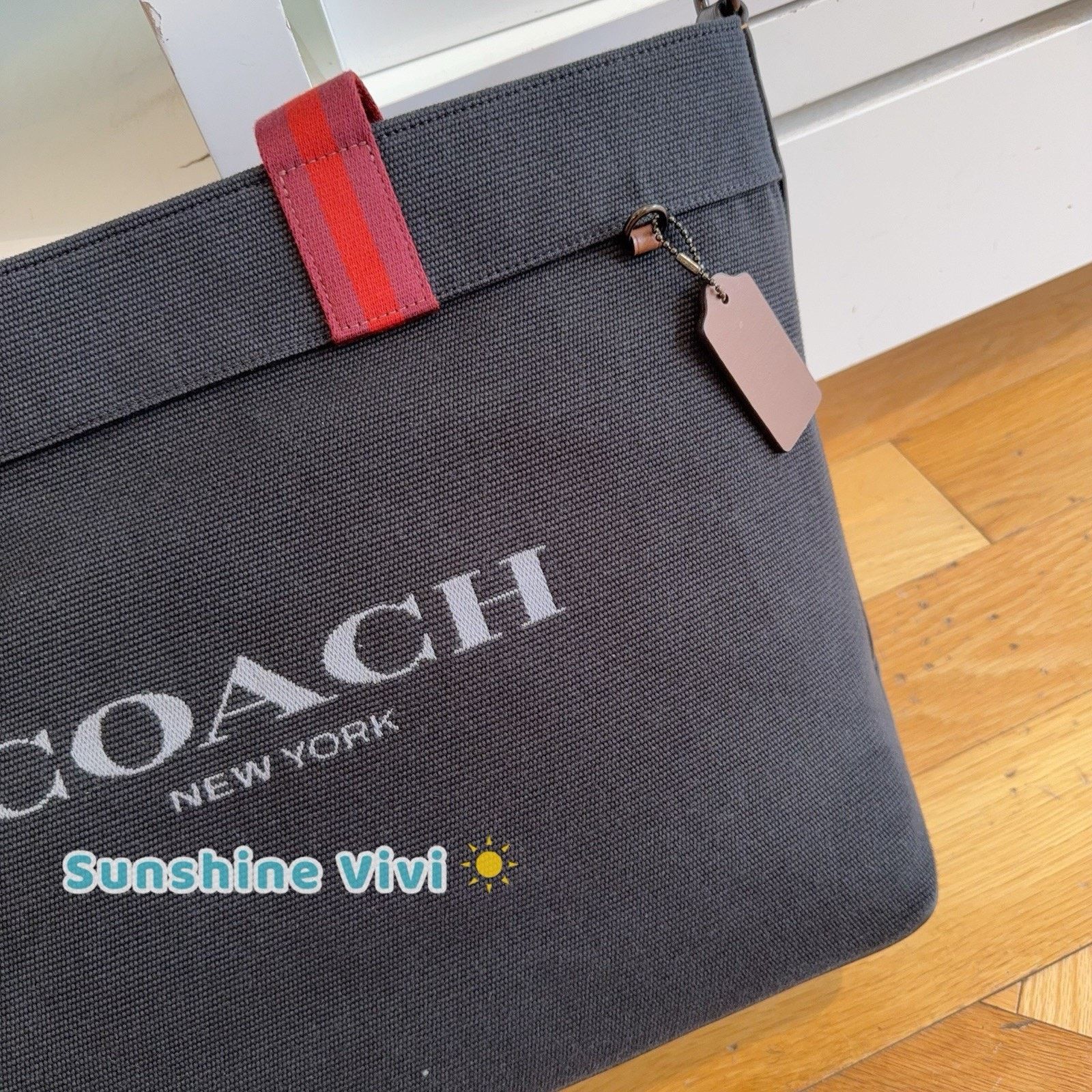 Coach NWT COACH CJ486 Canvas Tote 38 Tote Bag Black Canvas Size ONE SIZE - 2 Thumbnail