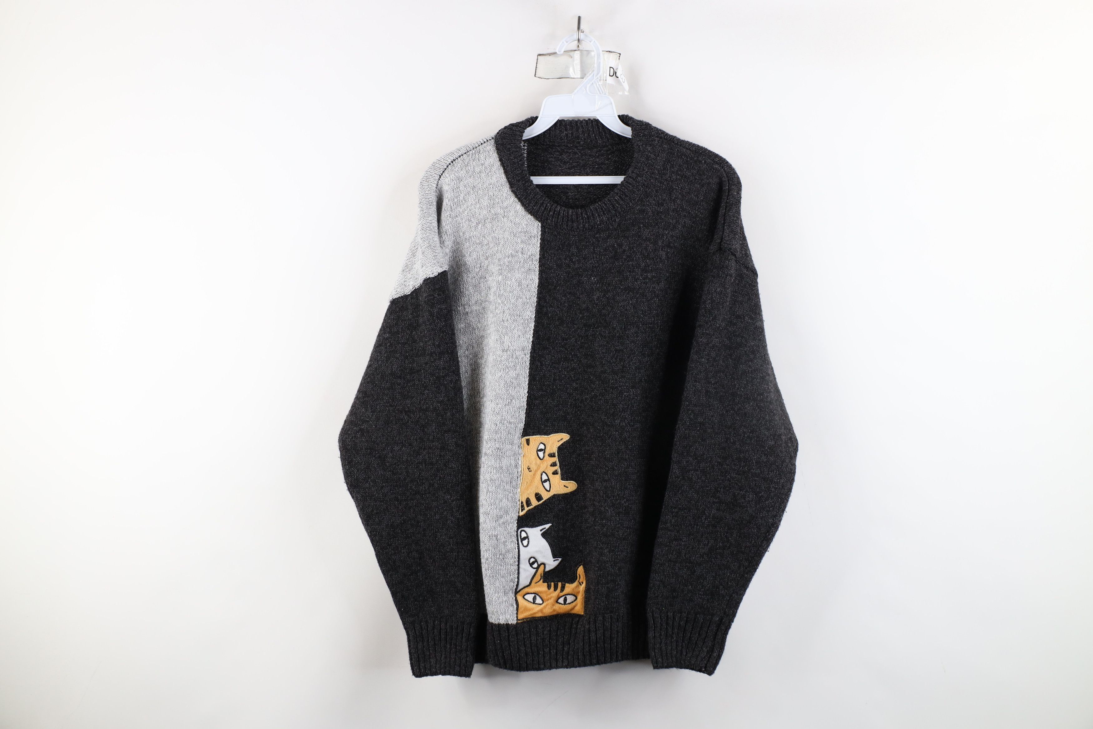 Vintage Vintage 90s Streetwear Cat Kitten Cat Lady Knit Sweater Size M / US 6-8 / IT 42-44 - 1 Thumbnail