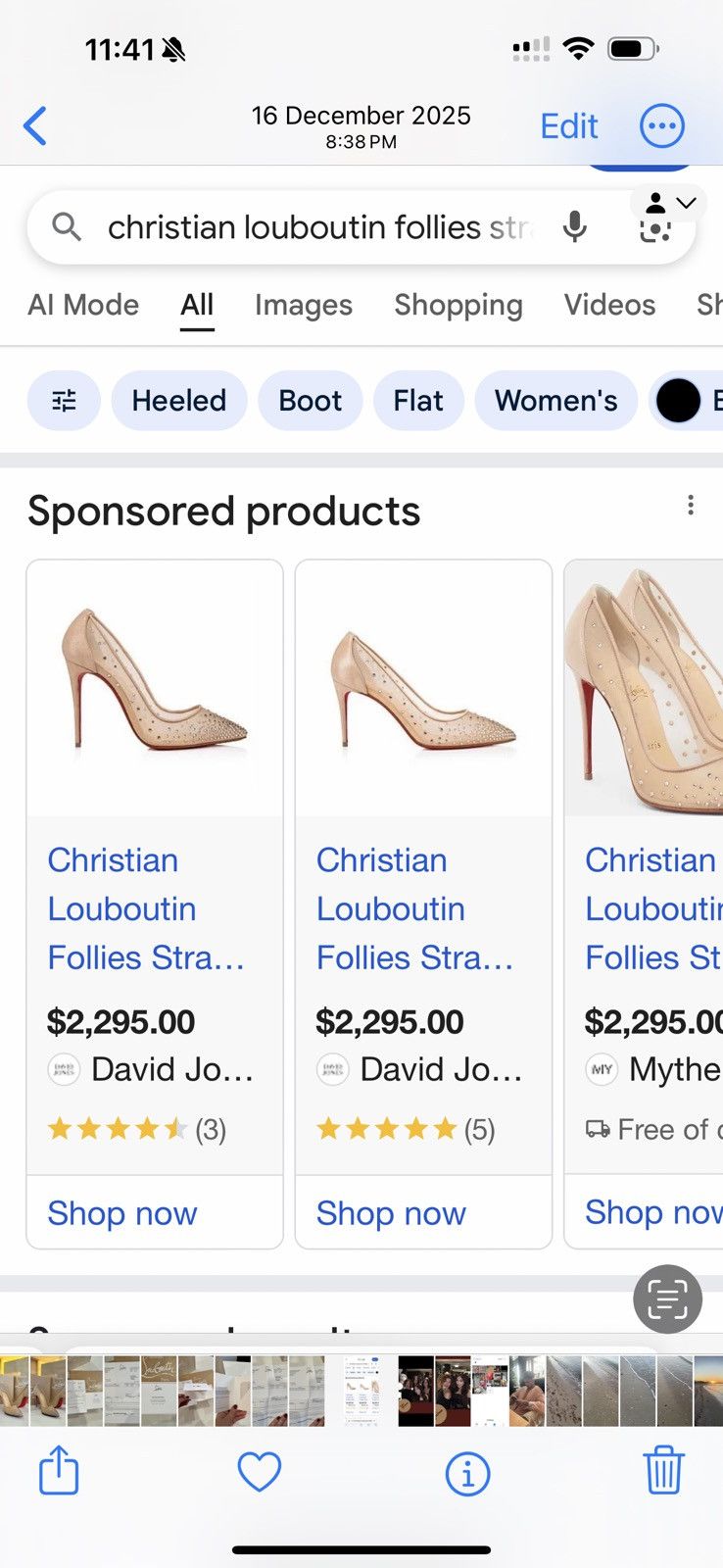 Christian Louboutin Christian Louboutin Follies Strass - Nude | Size 36 Size US 6 / IT 36 - 10 Thumbnail