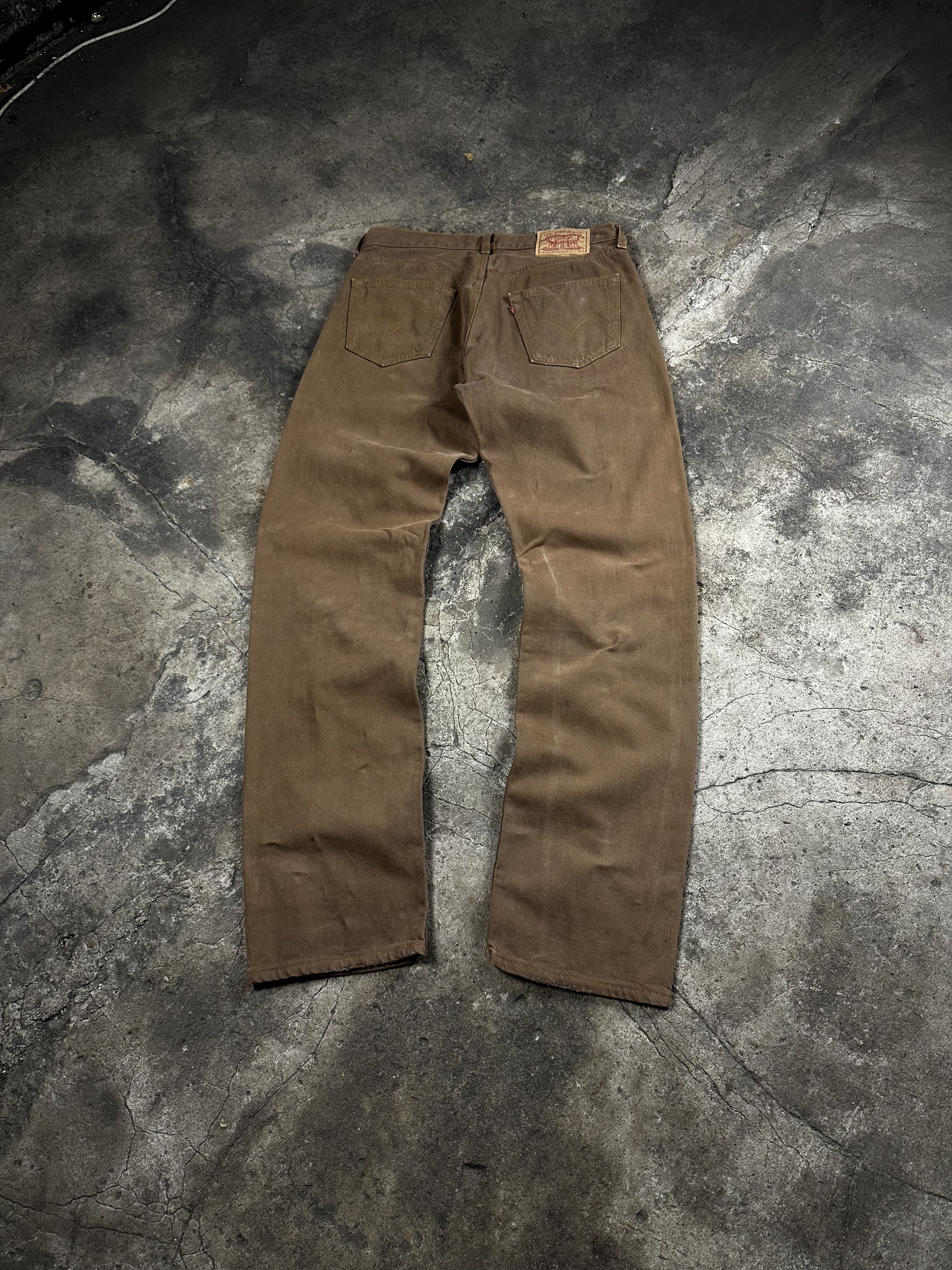 90s Levi's 501 Brown Straight Jeans Pants 34x34