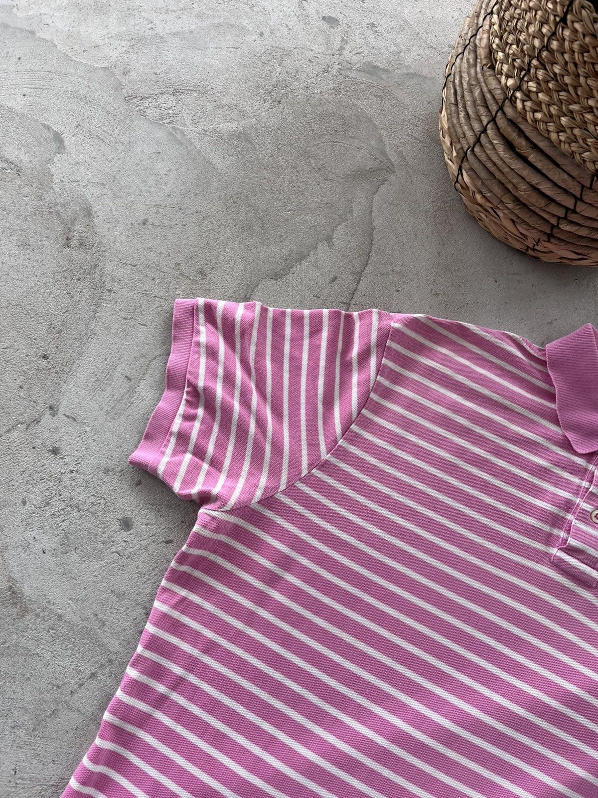 Polo Ralph Lauren Vintage Polo Ralph Lauren Pink White Striped Polo Shirt Y2K Size US XL / EU 56 / 4 - 3 Thumbnail