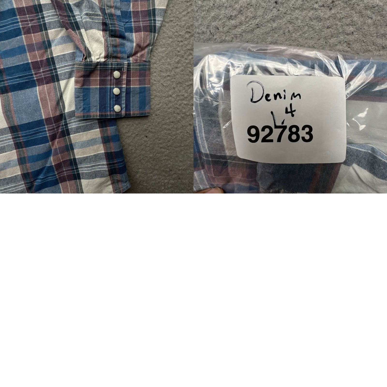 Wrangler VINTAGE Wrangler Western Pearl Snap Denim Chambray Plaid Long Sleeve Shirt XXL Mens Blue Plaid 90s Button-Up Shirt Size US XXL / EU 58 / 5 - 8 Thumbnail