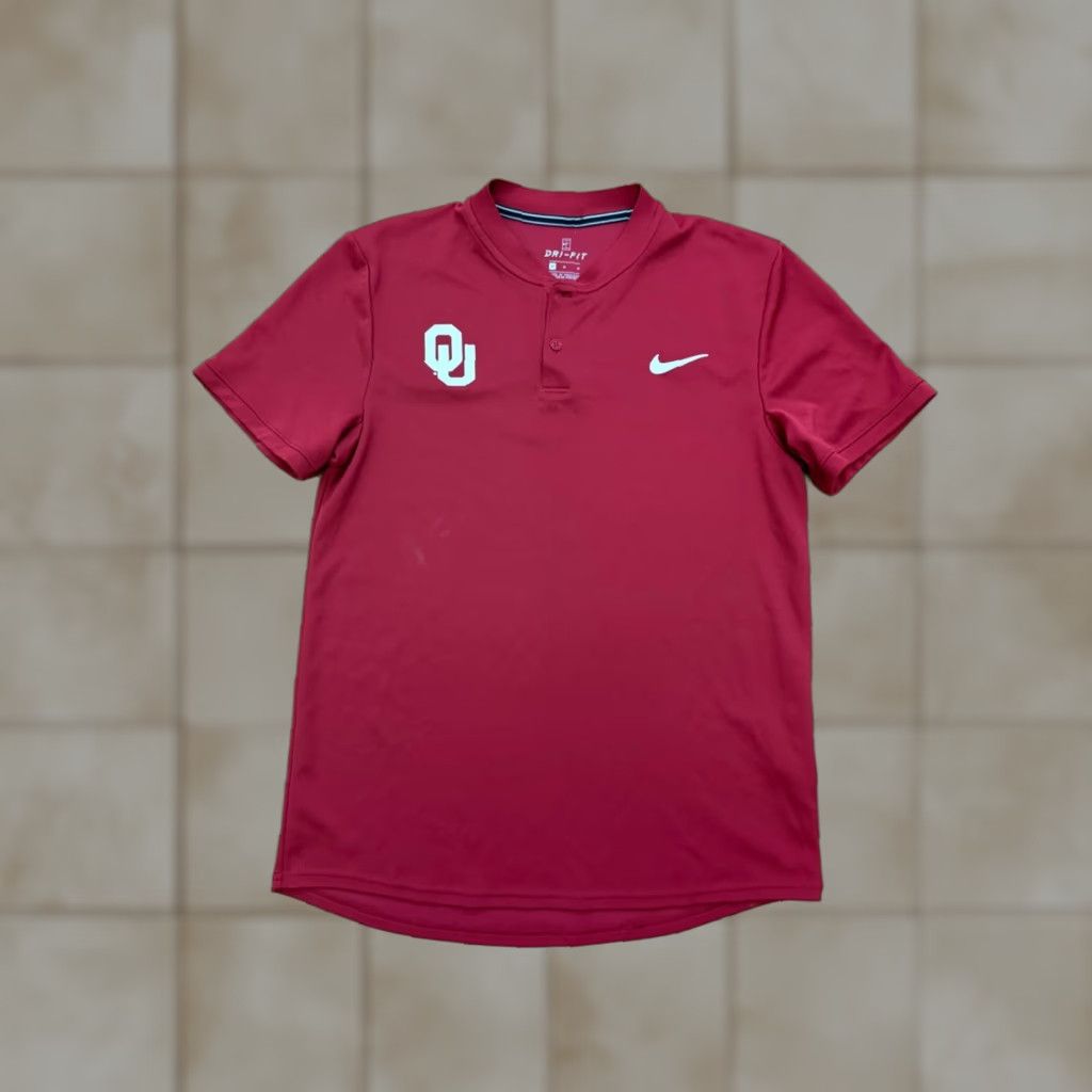 Nike Nike Oklahoma Sooners OU College Football Playoff Blade Polo Mens M Gray Short Sleeve Size US M / EU 48-50 / 2 - 1 Thumbnail