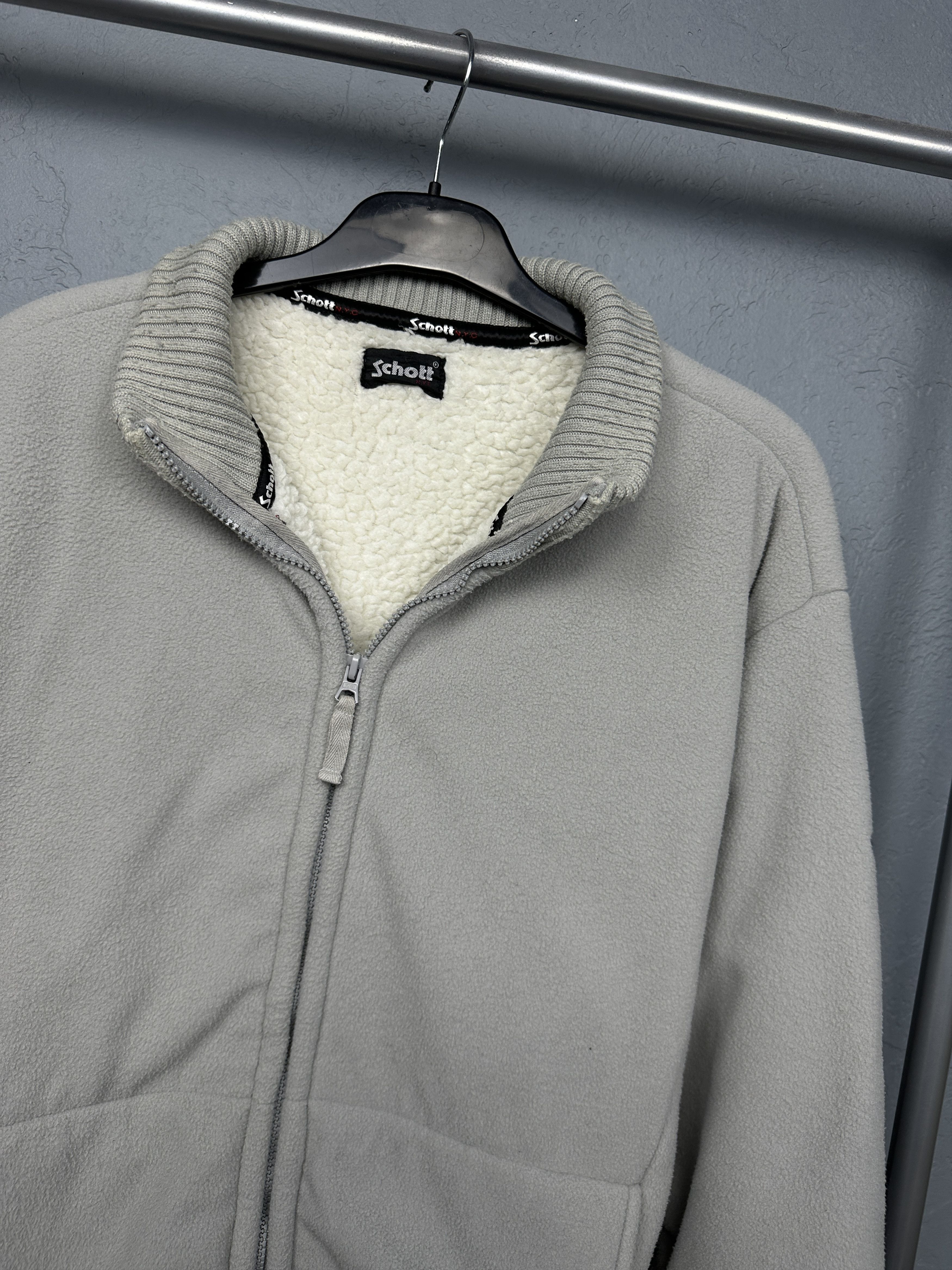Schott Schott Vintage Mens Sherpa Fleece Jacket Size US XL / EU 56 / 4 - 2 Thumbnail