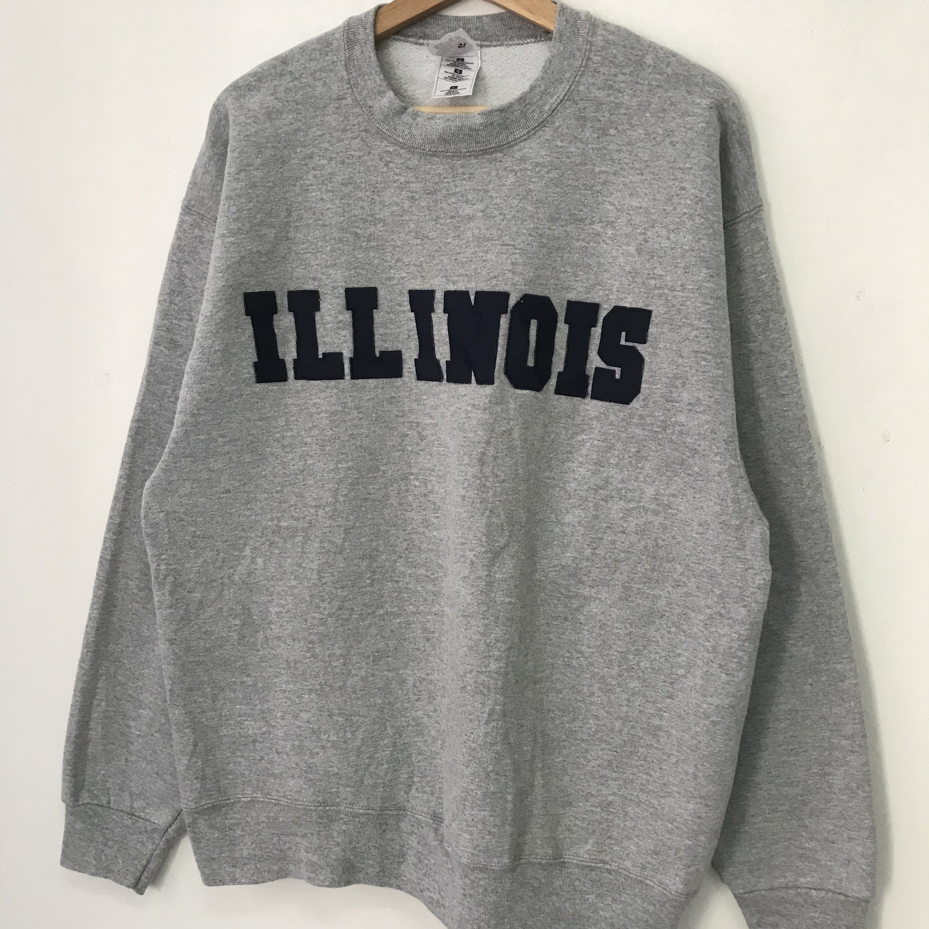 Vintage Vintage University Illinois Gray Sweatshirt - 453 Size US L / EU 52-54 / 3 - 3 Thumbnail