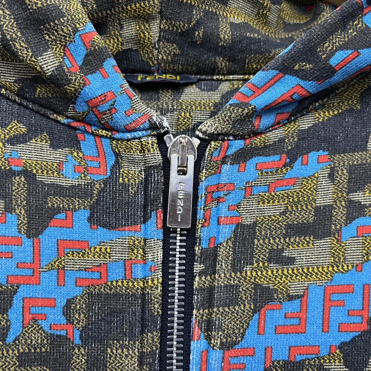 Fendi Fendi Monogram Blue Camouflage Full Zip Hoodie Jacket Size US M / EU 48-50 / 2 - 7 Thumbnail