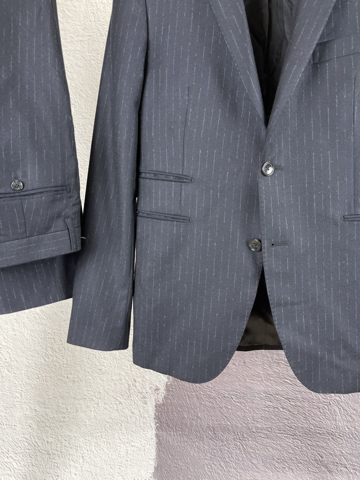 Tagliatore Tagliatore Reda navy blue striped wool super 100s 2 pcs suit Size 36R - 5 Thumbnail