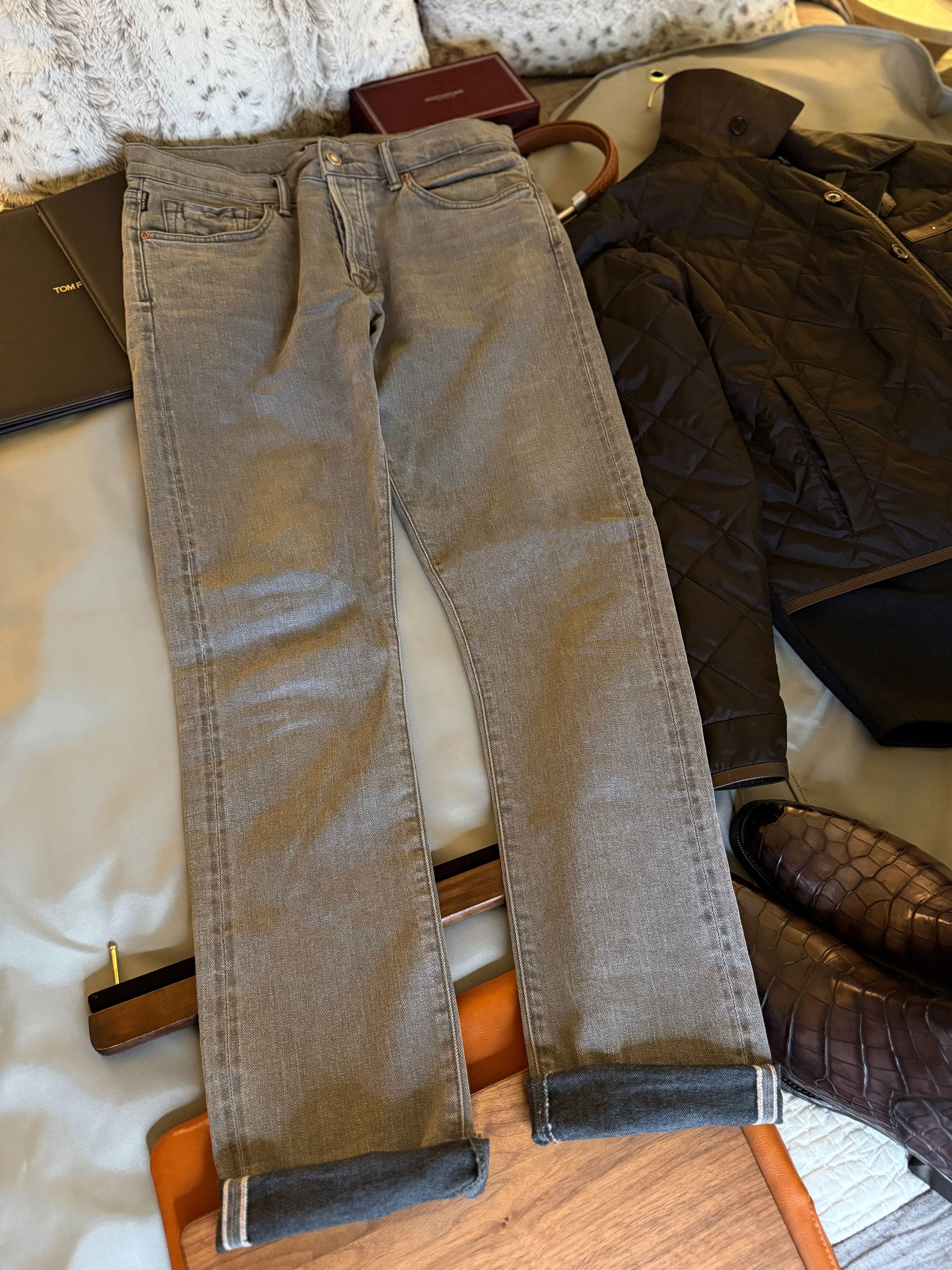 Tom Ford Effortless Cool $1K w/tax Contrast Cuff Selvedge w/stretch Size US 32 / EU 48 - 11 Thumbnail