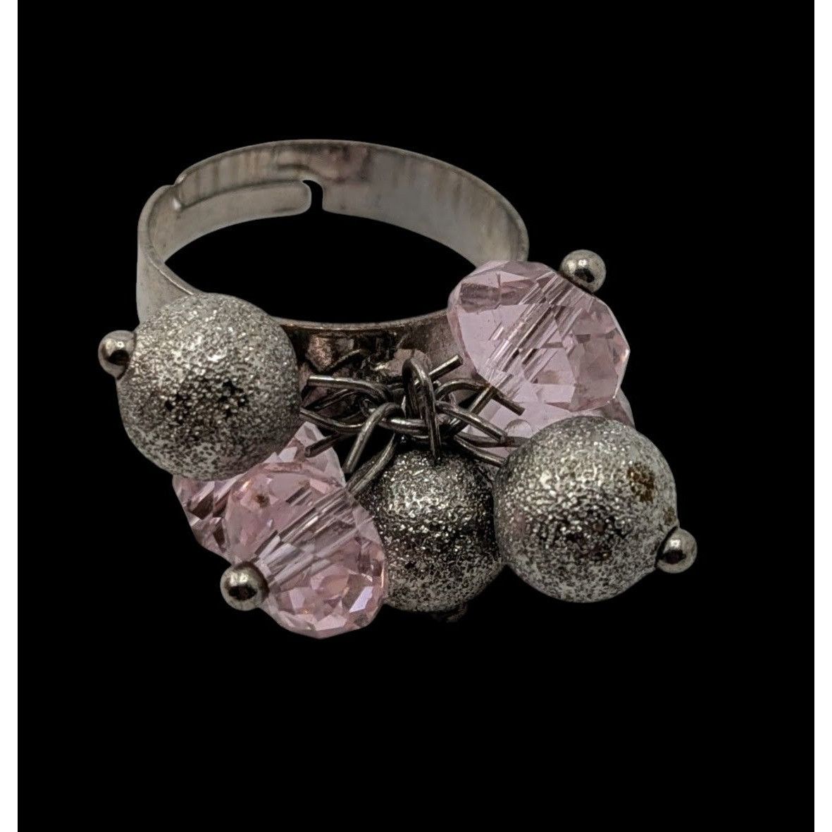 Other Coquette Beaded Cluster Ring Adjustable Size 5 3/4 Size ONE SIZE - 4 Thumbnail