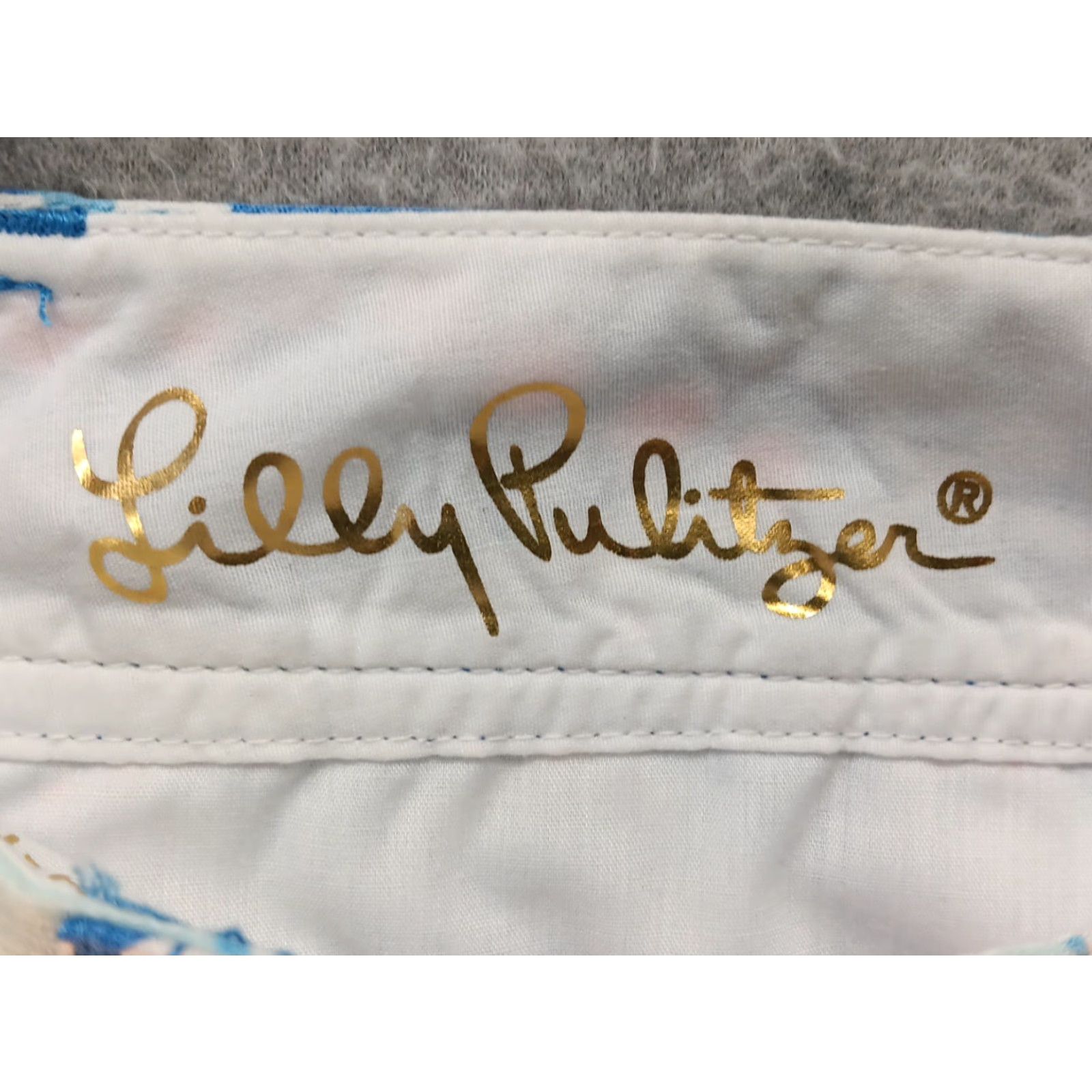 Lilly Pulitzer Lilly Pulitzer Women's Shorts Chino 00 Blue Pink Floral Tropical Resort Summer EUC Size 24" / US 00 / IT 34 - 7 Thumbnail
