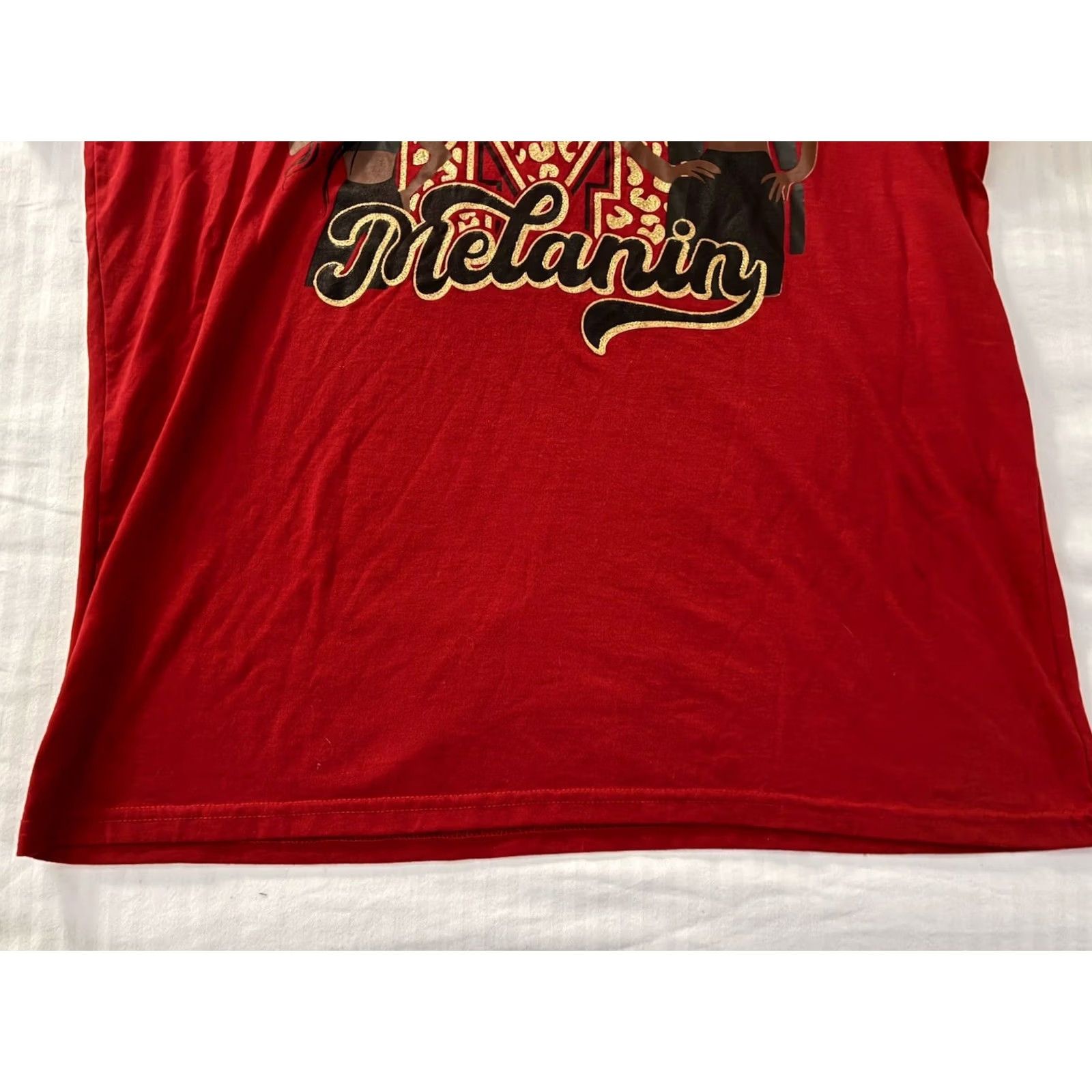 Vintage Blessed Queen Made with Melanin T-Shirt Red Womens L Size L / US 10 / IT 46 - 2 Thumbnail