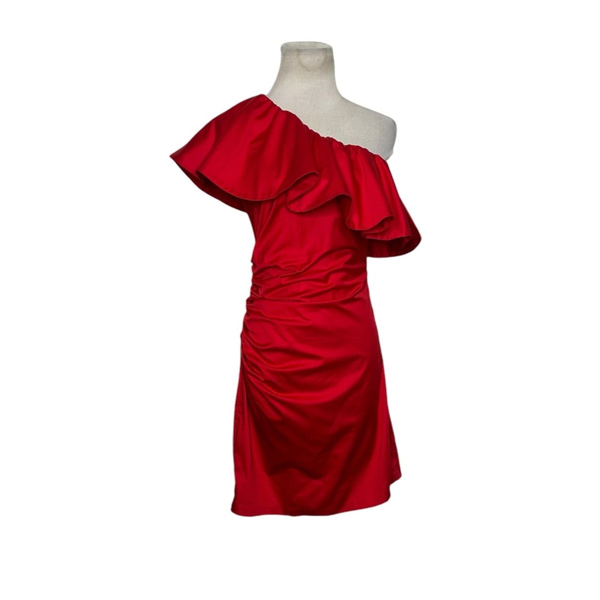H&M H&M red one shoulder ruffled ruched mini dress size 4 Size S / US 4 / IT 40 - 8 Thumbnail