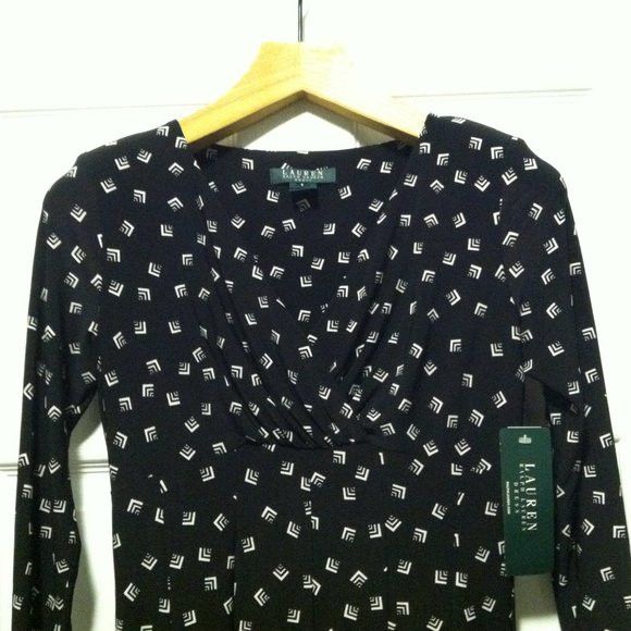 Ralph Lauren RALPH LAUREN WOMEN'S NEW BLACK 95%POLYESTER DRESS SIZE: 2 Size XS / US 0-2 / IT 36-38 - 4 Thumbnail
