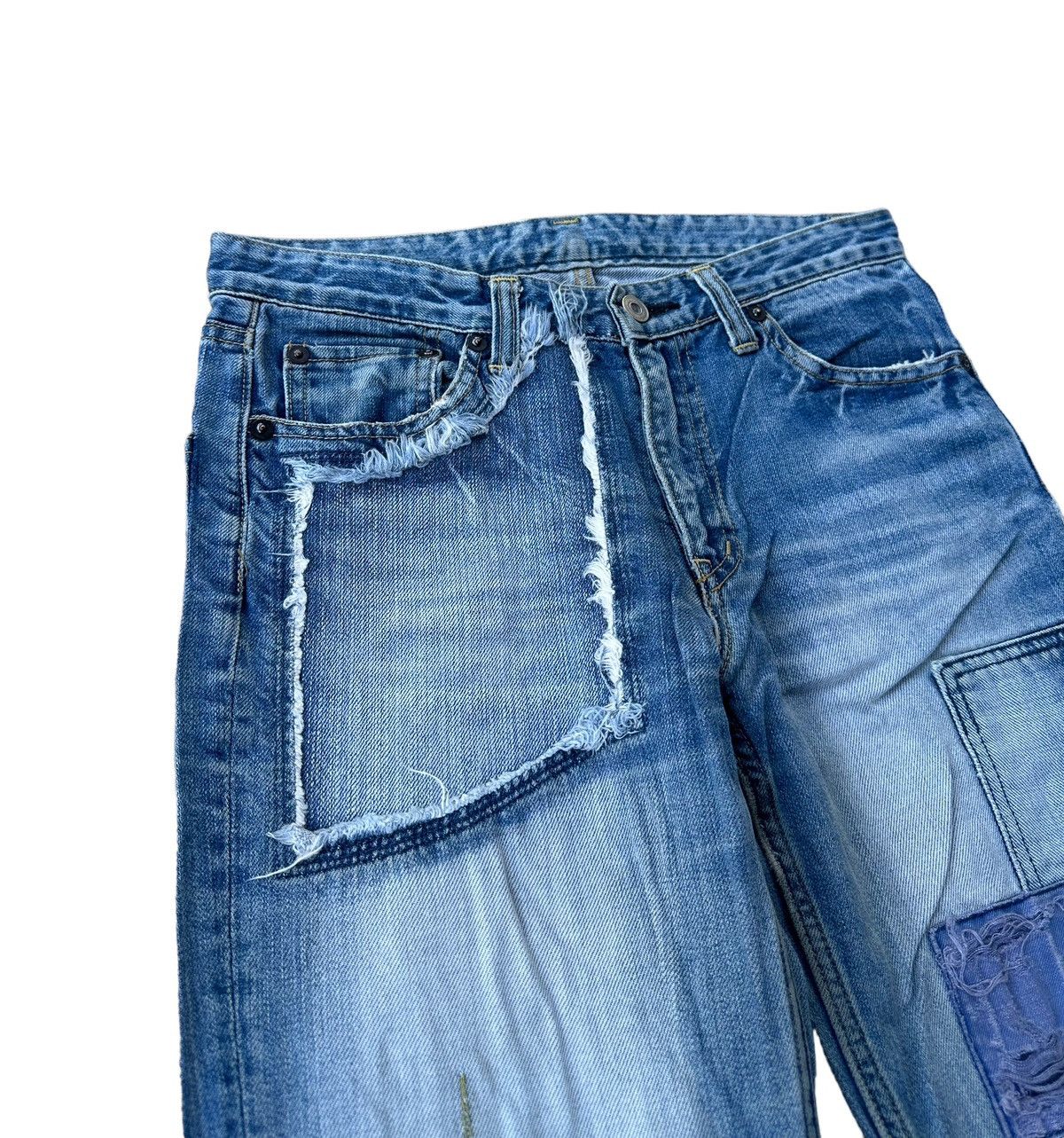 Vintage Johnbull patchworks blue denim jeans Size US 28 / EU 44 - 5 Thumbnail