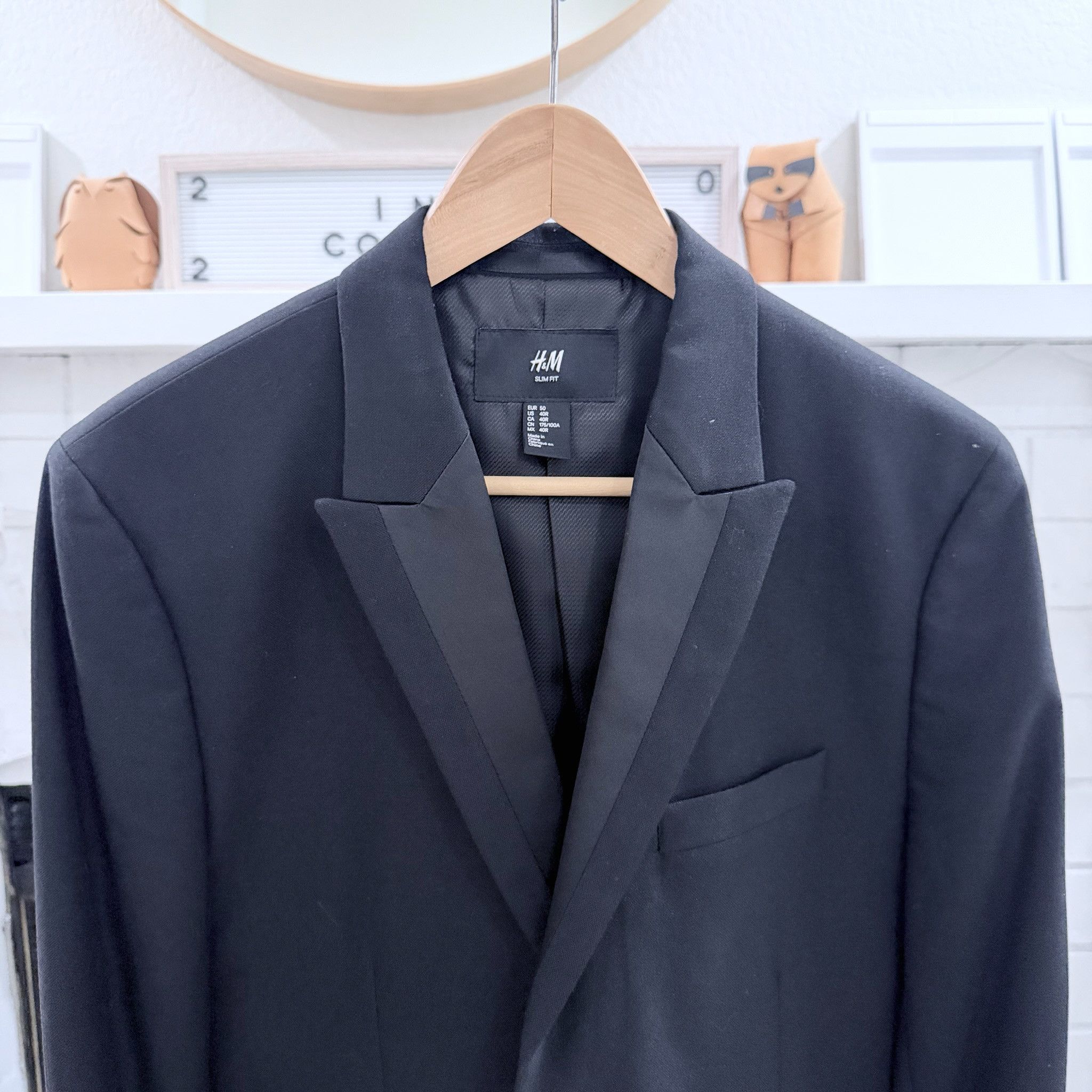 H&M H&M Slim Fit Black Tuxedos Suit Set - 40R / 33R Size 40R - 4 Thumbnail