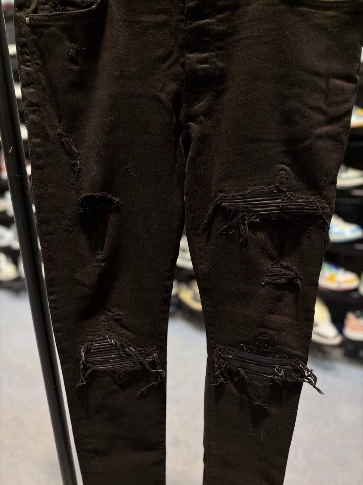 Amiri Size 33 - Amiri Black Pants MX1 Black Patch Jeans Size US 33 - 4 Thumbnail