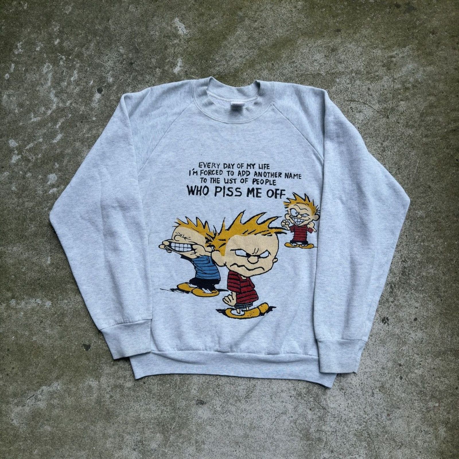 Thrashed Faded Distressed Piss Me Off Sweatshirt ERD Grunge