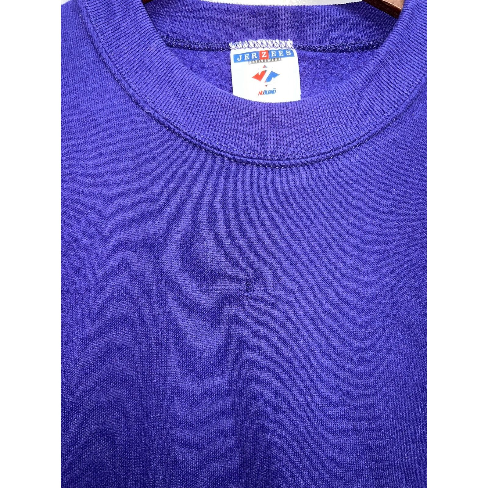 Vintage Vintage Purple Blank Sweatshirt Crewneck Jerzees 90s VTG L Size US L / EU 52-54 / 3 - 3 Thumbnail