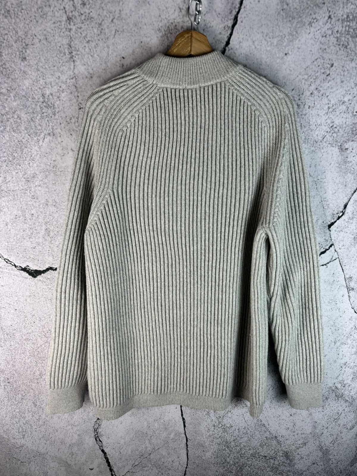 Hugo Boss Hugo Boss Chunky Cable Knit Zip Sweater Size US XL / EU 56 / 4 - 2 Thumbnail
