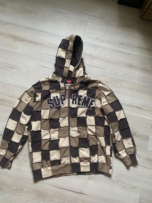 Supreme Supreme Reverse Patchwork Zip Up | Grailed