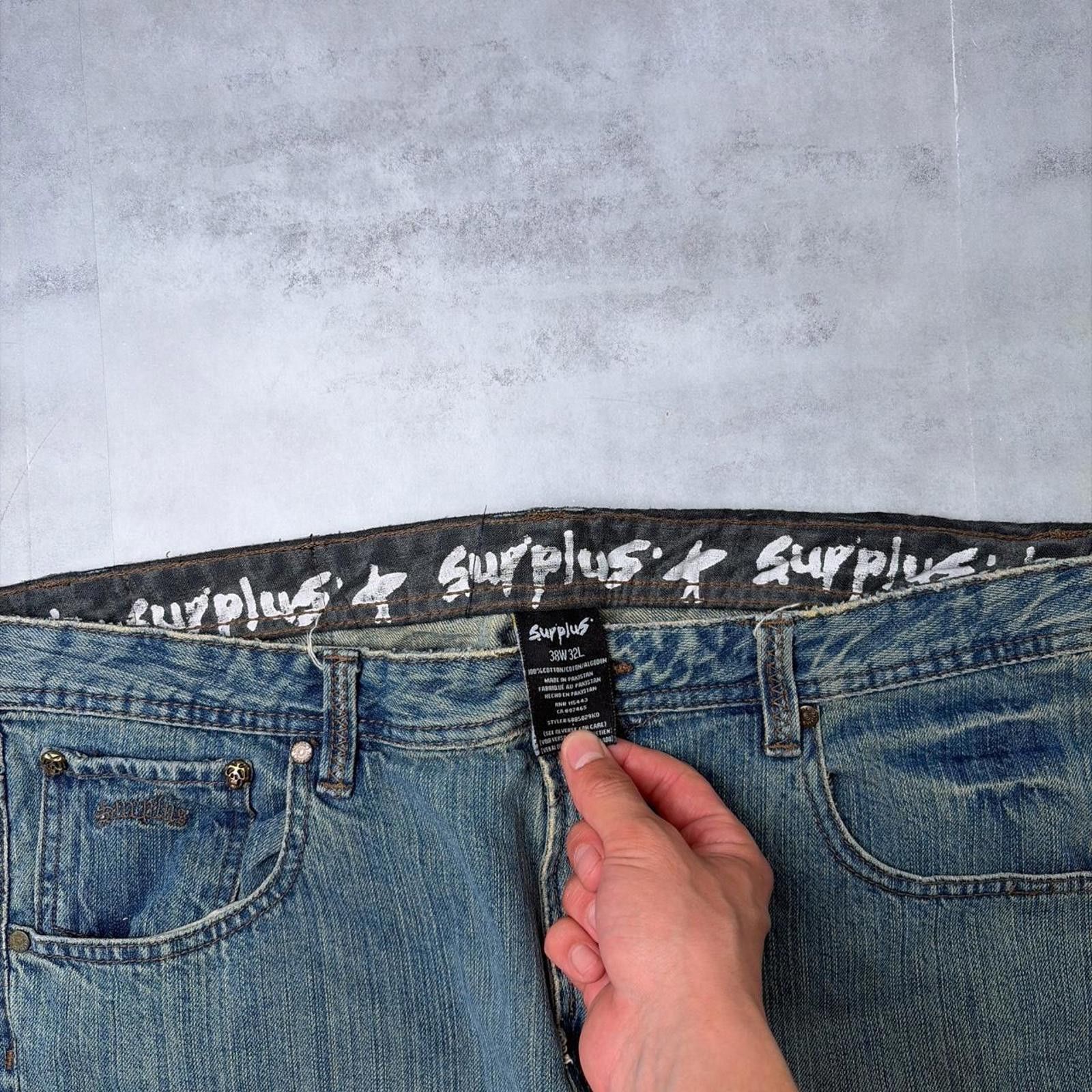 Other Y2K Blue Surplus Grunge Baggy Skater Faded Denim Jeans Size US 38 / EU 54 - 5 Thumbnail