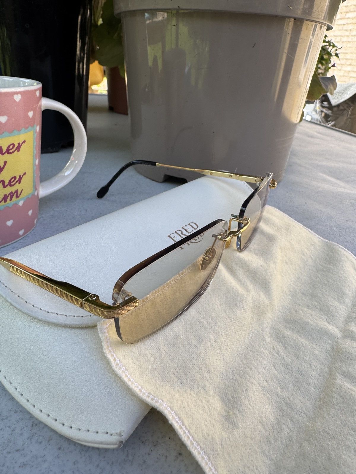 FRED Fred Force 10 Rimless Sunglasses Gold Tone Size ONE SIZE - 12 Thumbnail