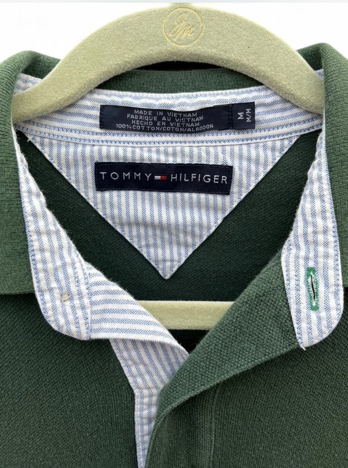 Tommy Hilfiger Vintage 90s Tommy Hilfiger Green/Blue Polo L Size US L / EU 52-54 / 3 - 5 Thumbnail