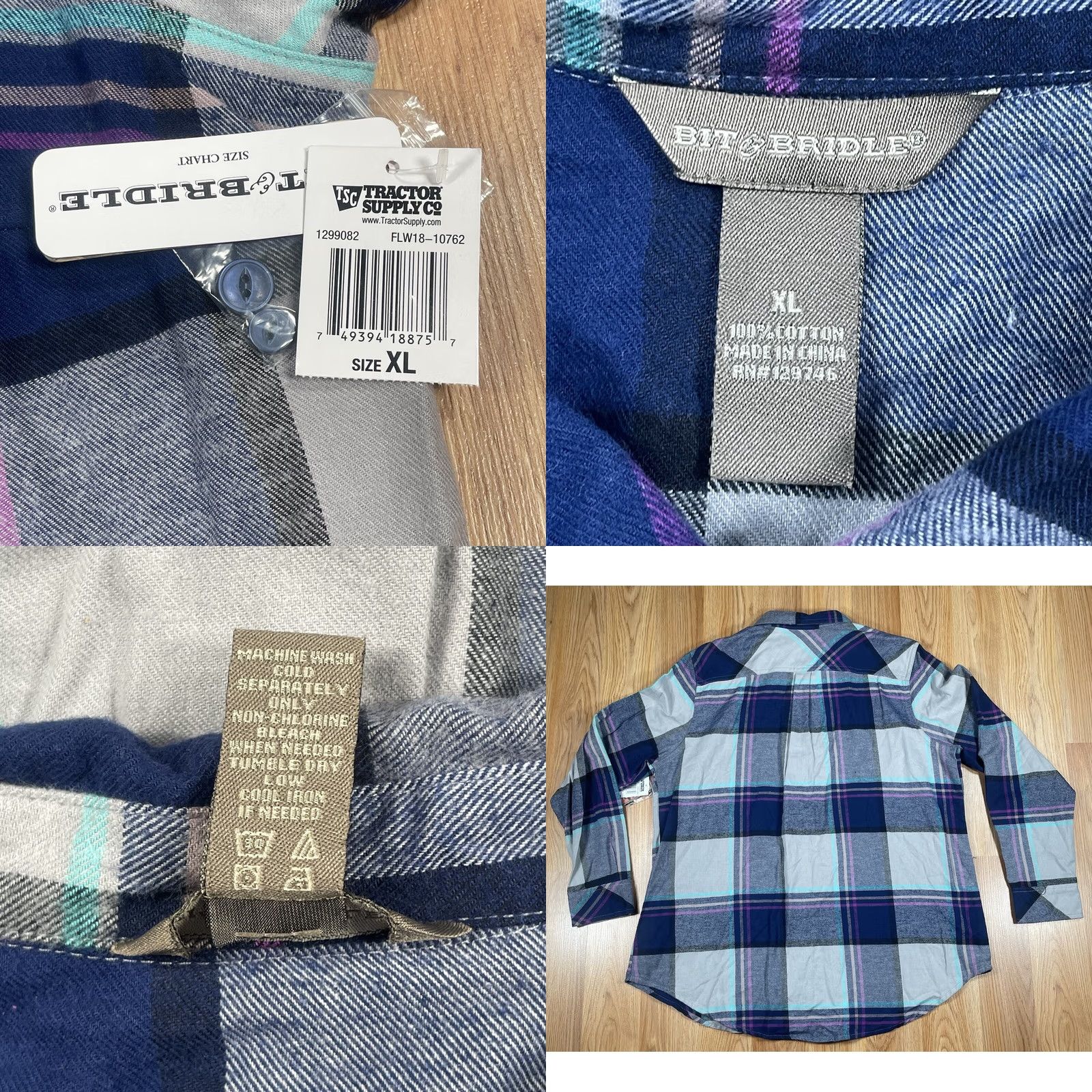 Vintage VINTAGE Bit & Bridle Flannel Shirt Mens XL Extra Large Plaid Long Sleeve Button Down New Size US XL / EU 56 / 4 - 8 Thumbnail