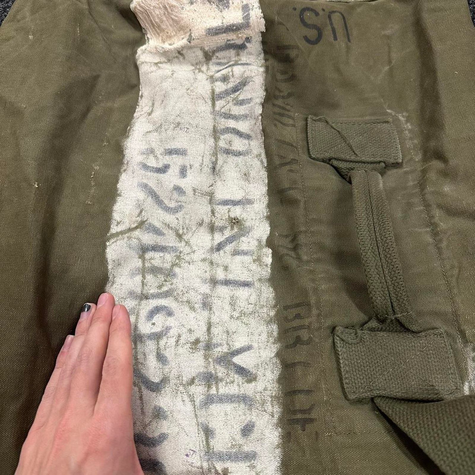 Other Vintage 1950s Military Canvas Heavy Duffle Laundry Bag Size ONE SIZE - 5 Thumbnail