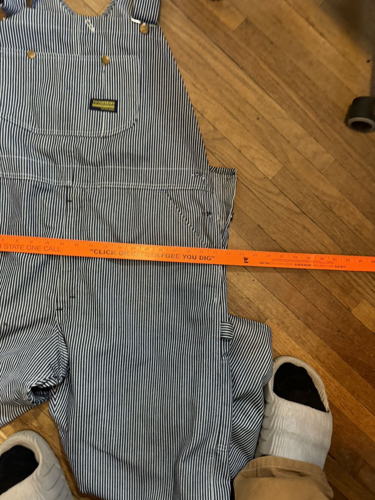 Vintage Vintage Toughskins Sears Striped Conductor Overalls 32 x 30 Size US 32 / EU 48 - 10 Thumbnail